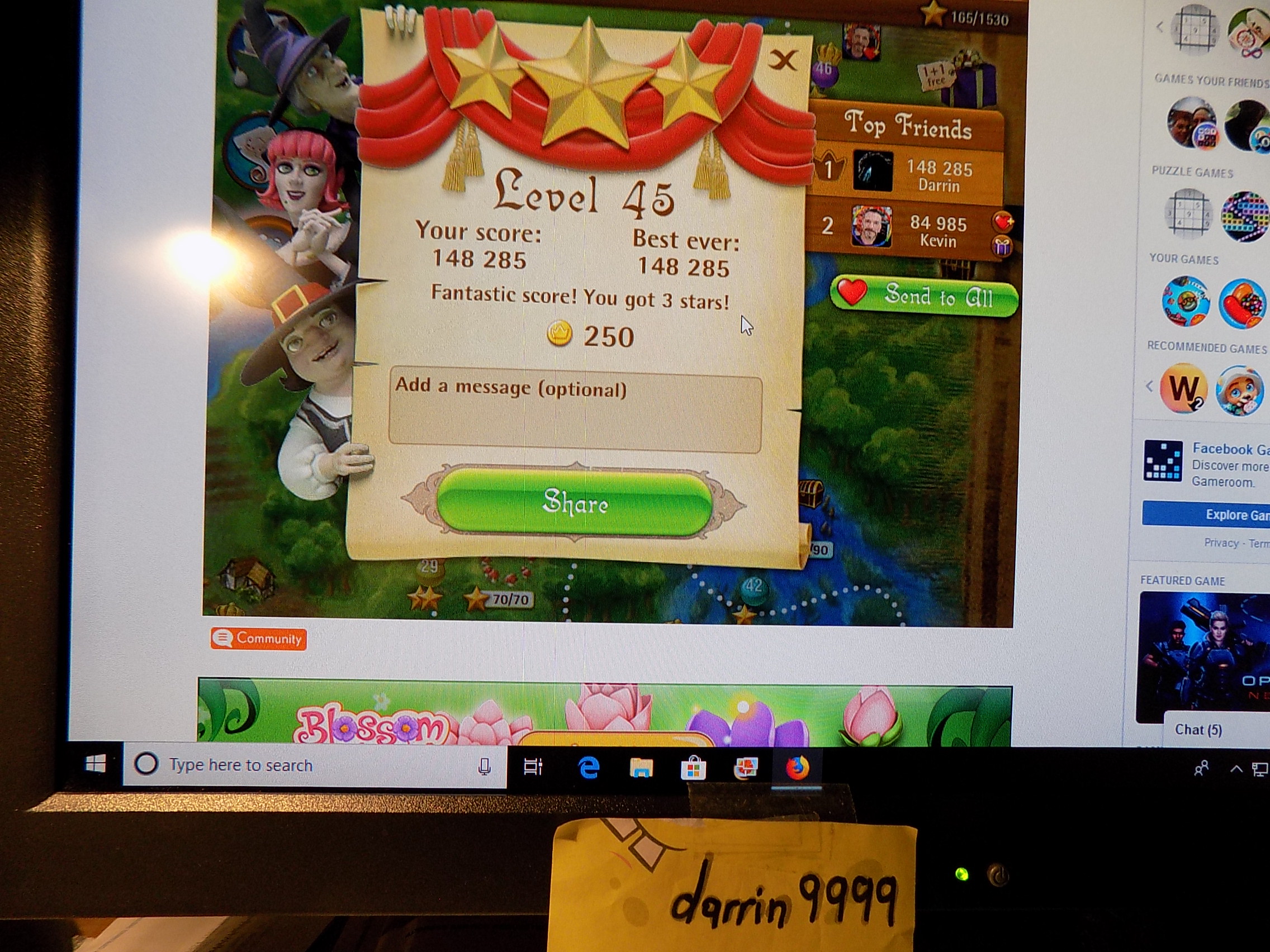 darrin9999: Bubble Witch Saga: Level 45 (Web) 148,285 points on 2019-10-27 07:25:53