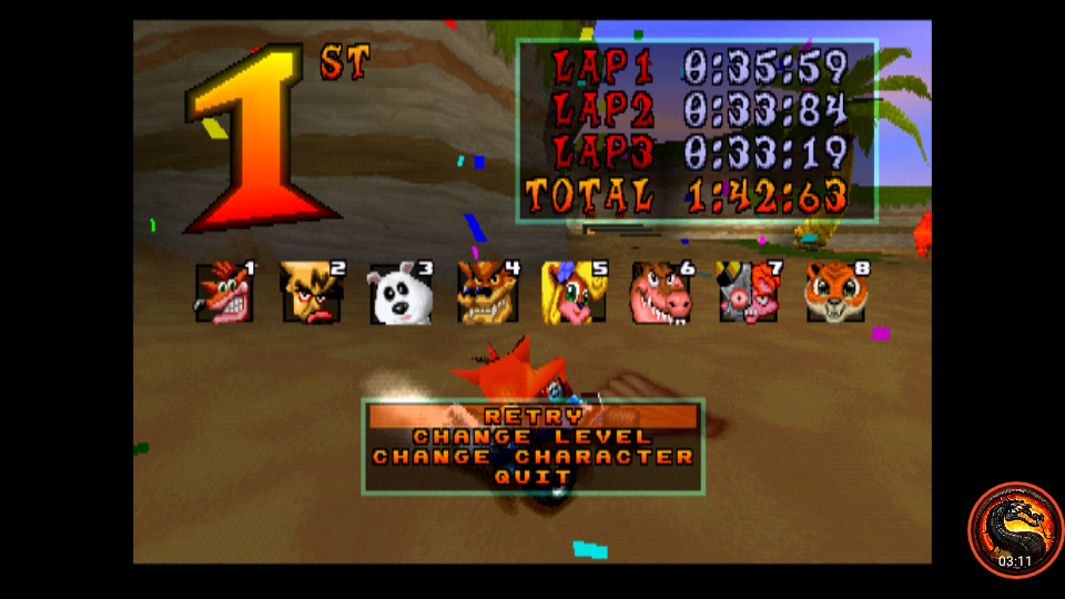 omargeddon: CTR Crash Team Racing: Arcade: Crash Cove: Single: Medium [Best Lap] (Playstation 1 Emulated) 0:00:33.19 points on 2021-09-25 09:14:45