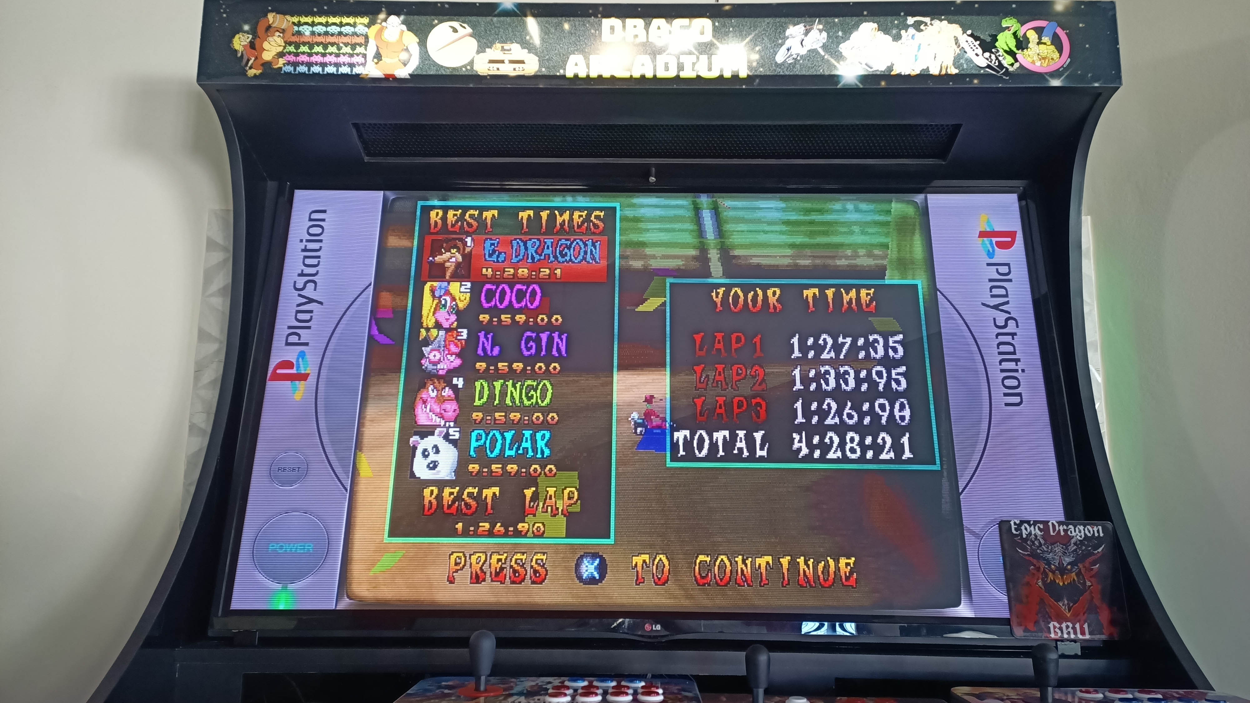 EpicDragon: CTR Crash Team Racing: Time Trial: Tiny Arena [Best Lap] (Playstation 1 Emulated) 0:01:26.9 points on 2022-09-04 16:10:58
