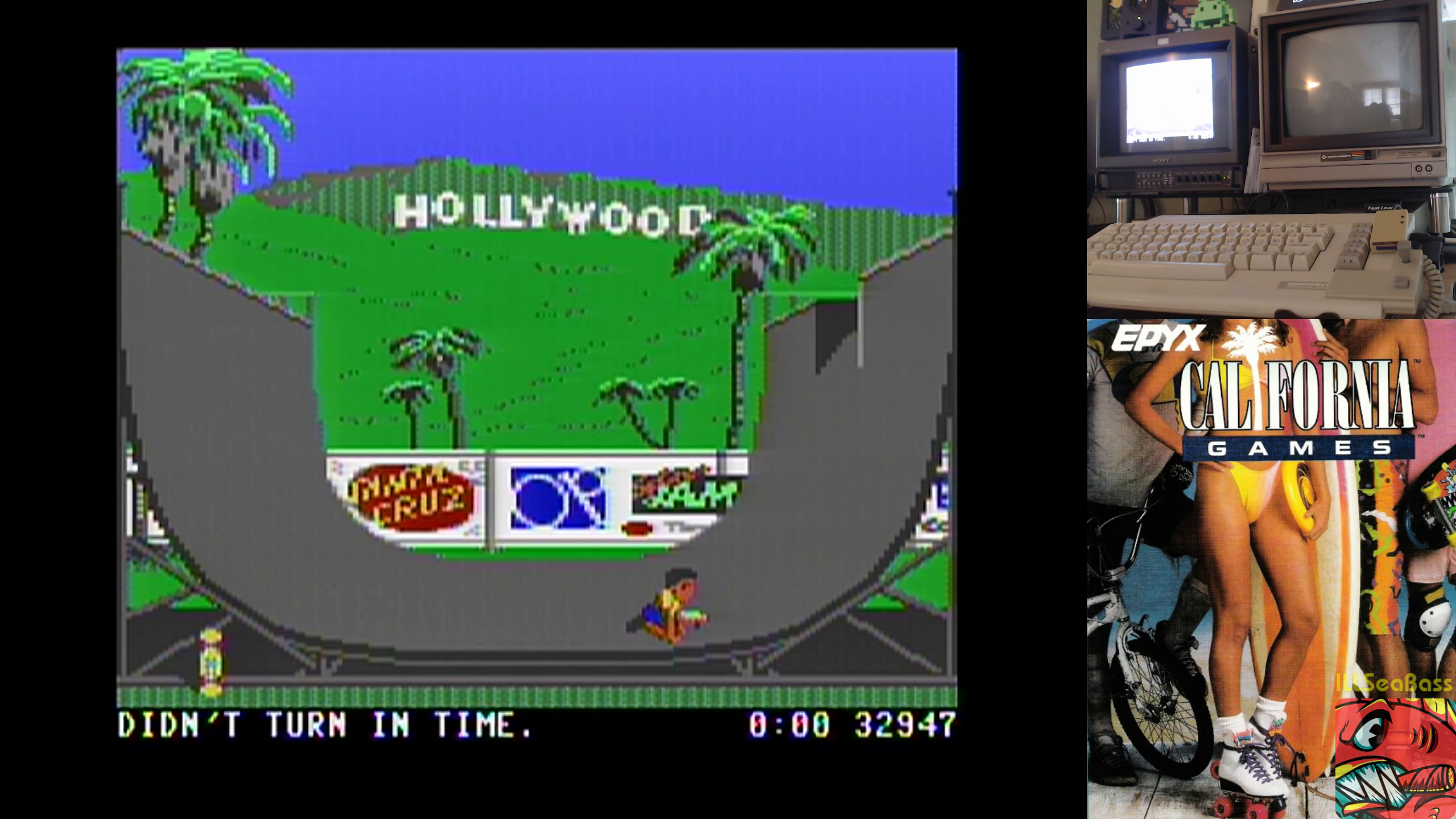 ILLSeaBass: California Games: Half Pipe (Commodore 64) 32,947 points on 2019-02-27 11:42:56