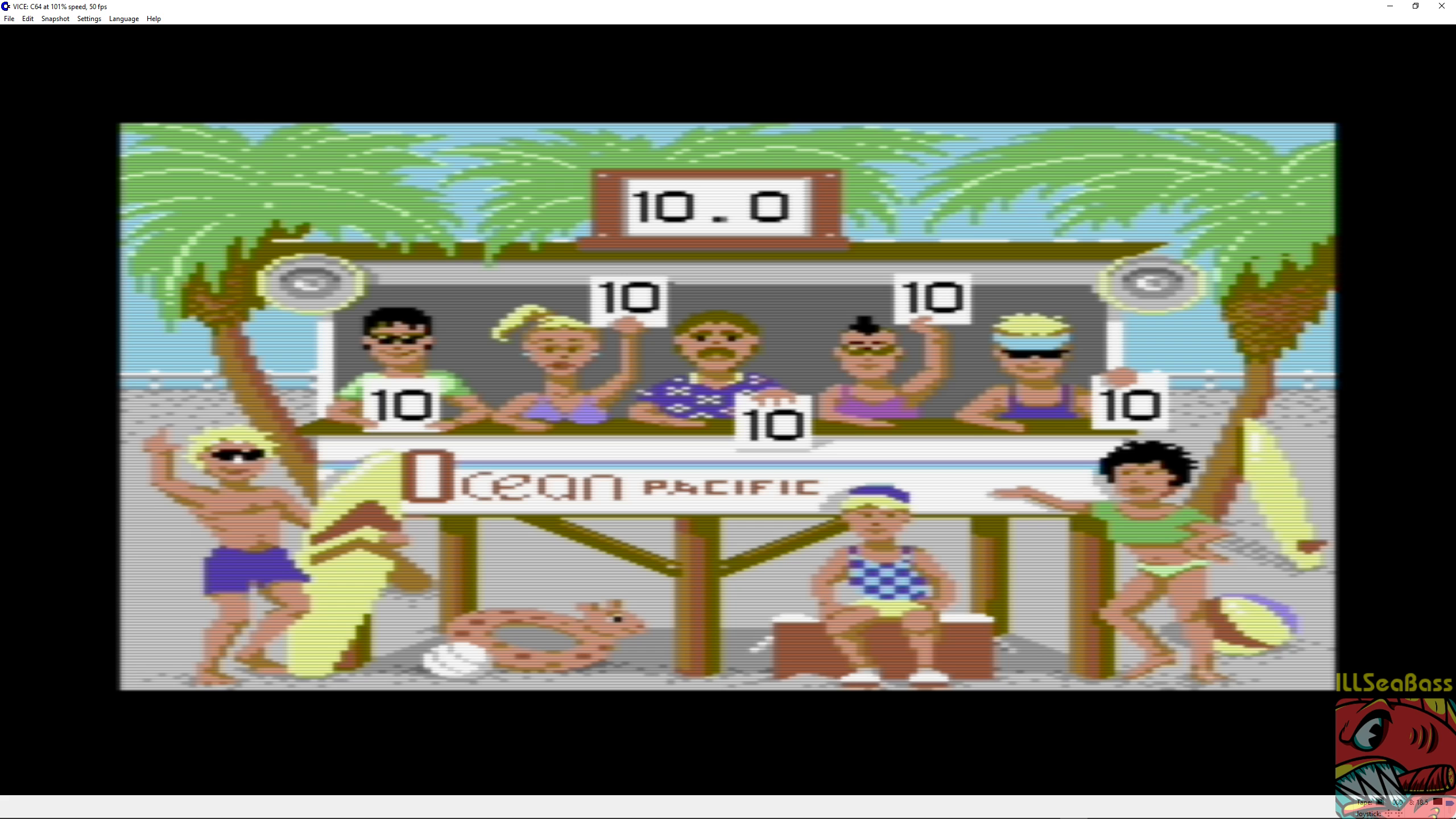 ILLSeaBass: California Games: Surfing (Commodore 64 Emulated) 100 points on 2018-09-03 11:39:04