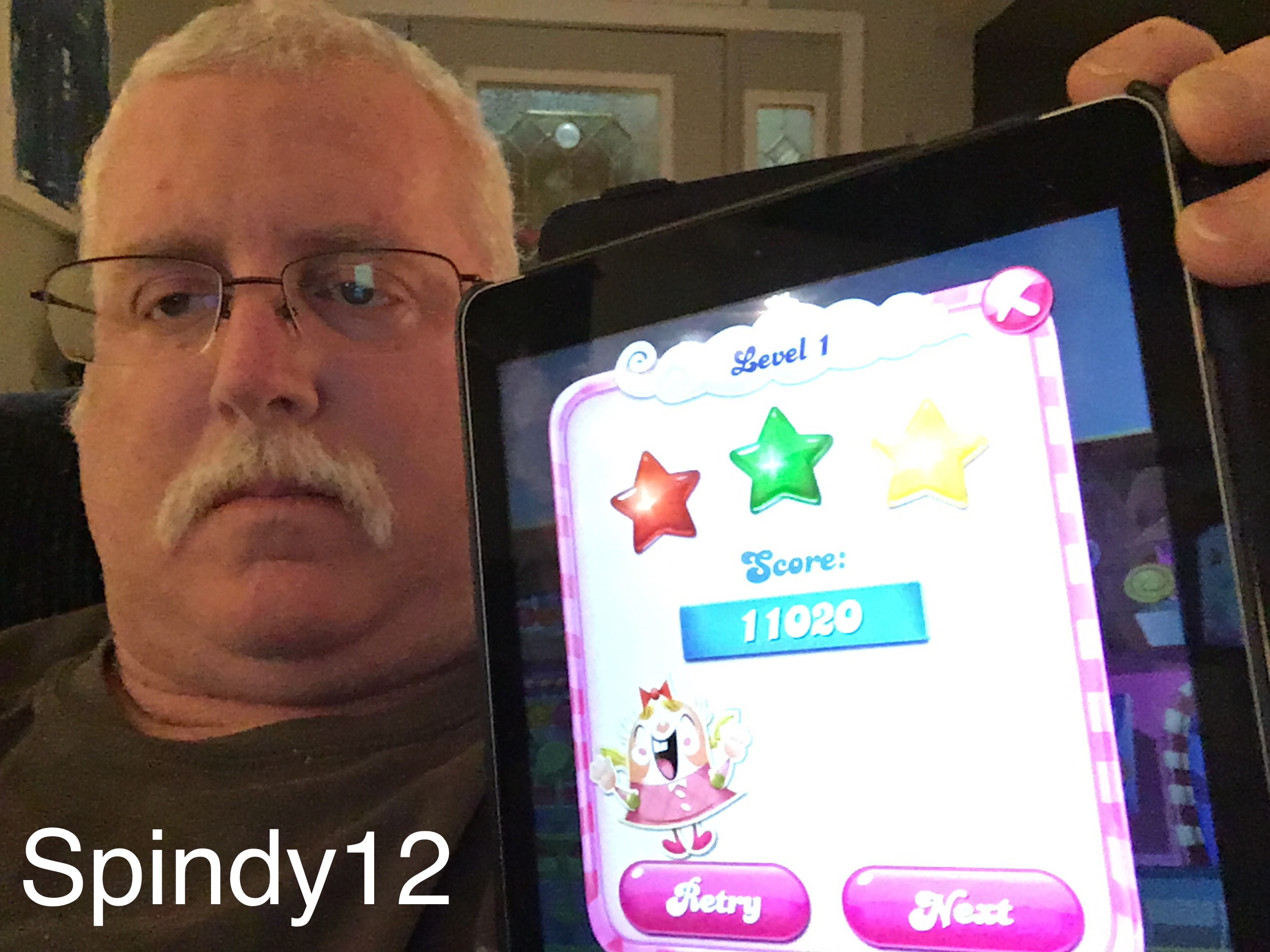 Spindy12: Candy Crush Saga: Level 001 (iOS) 11,020 points on 2016-12-20 15:26:36