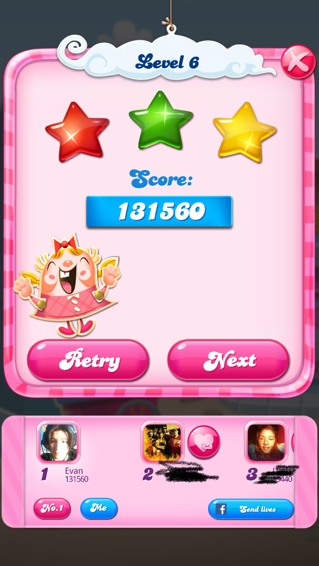 Candy Crush Saga: Level 006 131,560 points