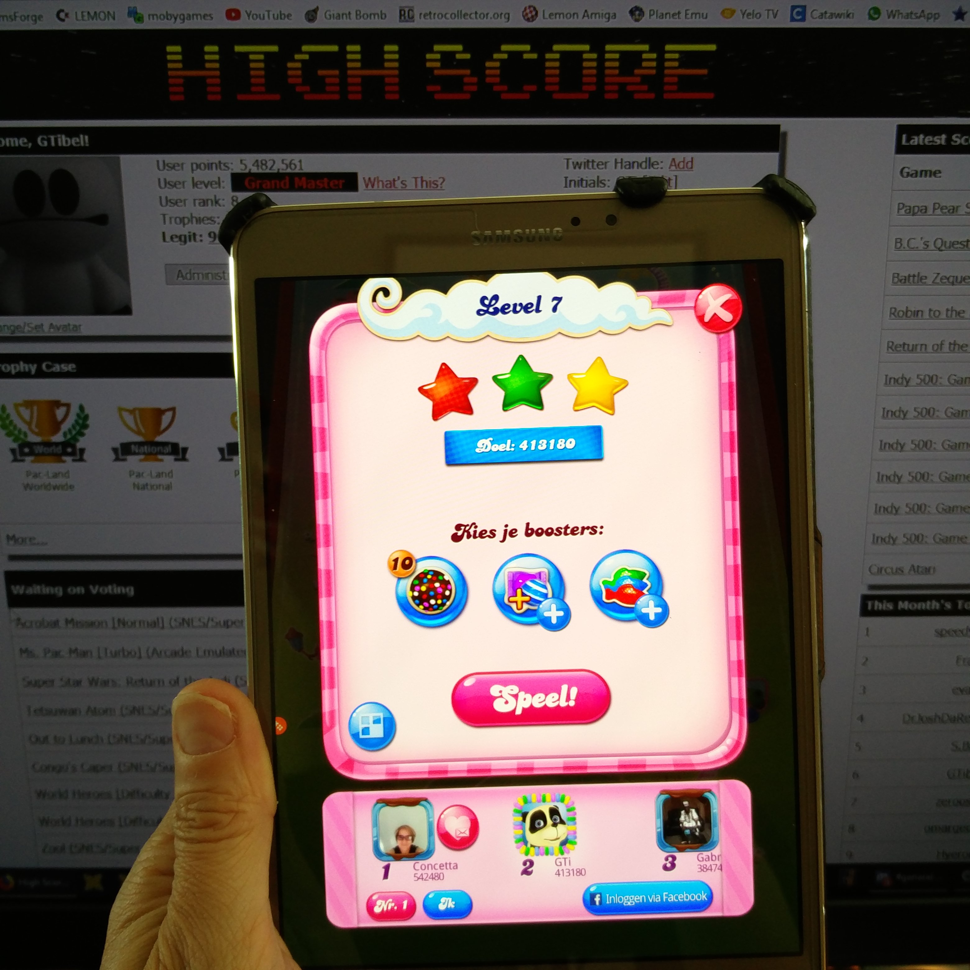 GTibel: Candy Crush Saga: Level 0007 (Android) 413,180 points on 2019-08-21 04:38:40