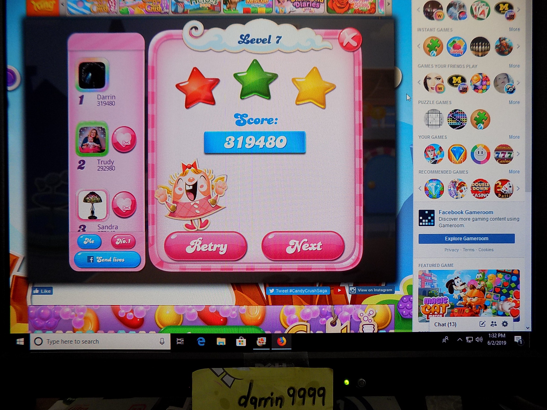 Candy Crush Saga: Level 007 319,480 points