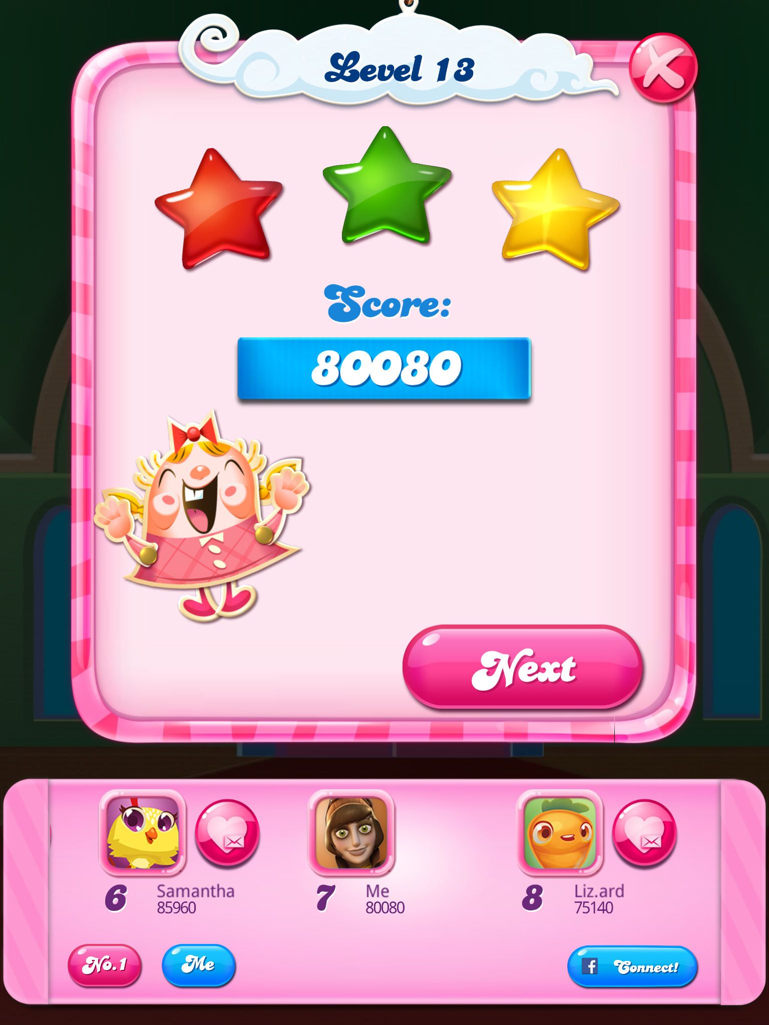 Spindy12: Candy Crush Saga: Level 013 (iOS) 80,080 points on 2016-12-20 15:47:32