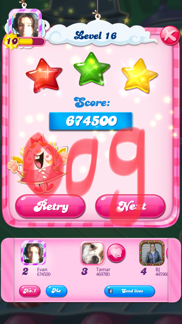 OOG: Candy Crush Saga: Level 016 (iOS) 674,500 points on 2018-03-03 18:06:35