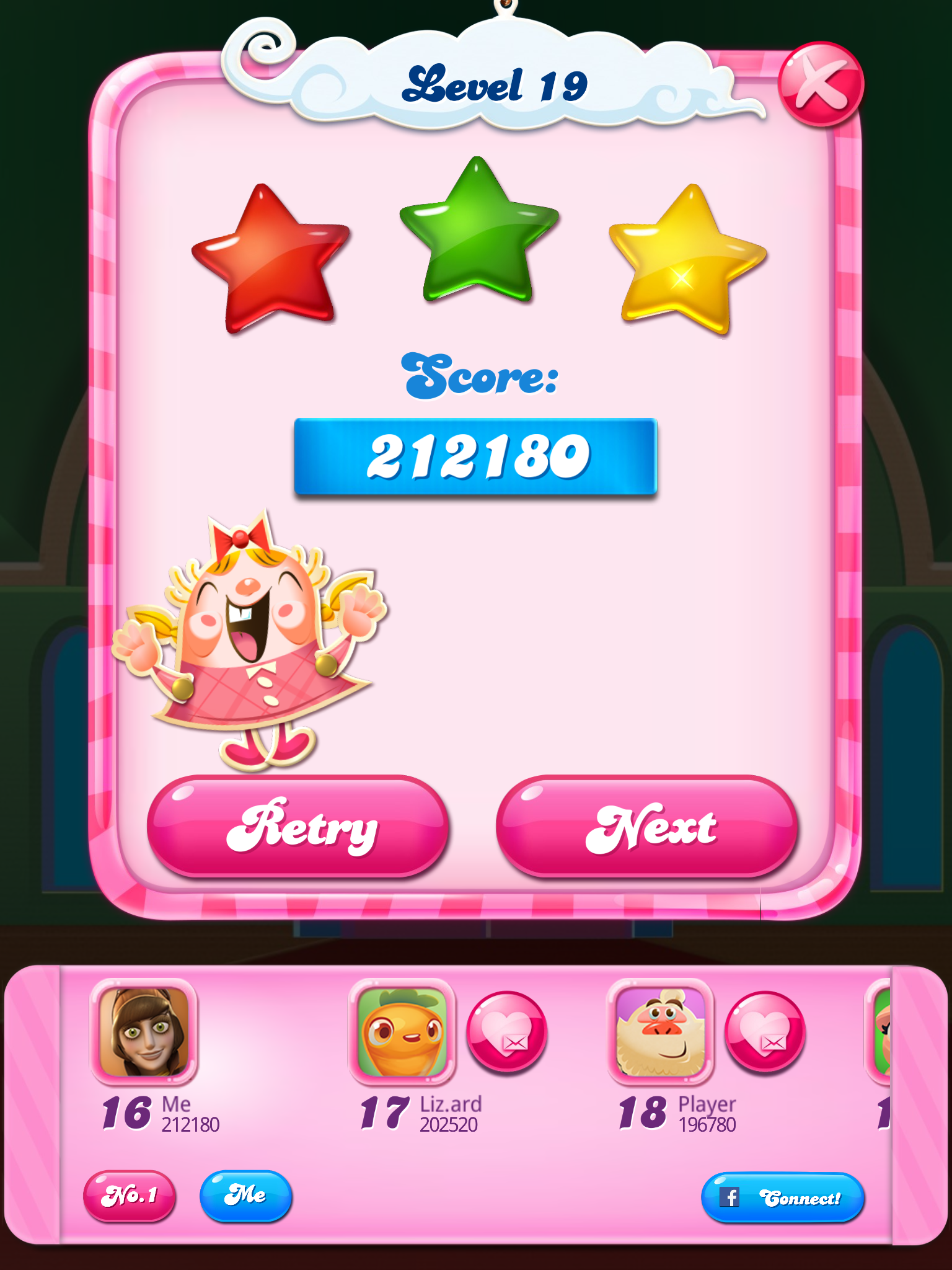 Candy Crush Saga: Level 019 212,180 points