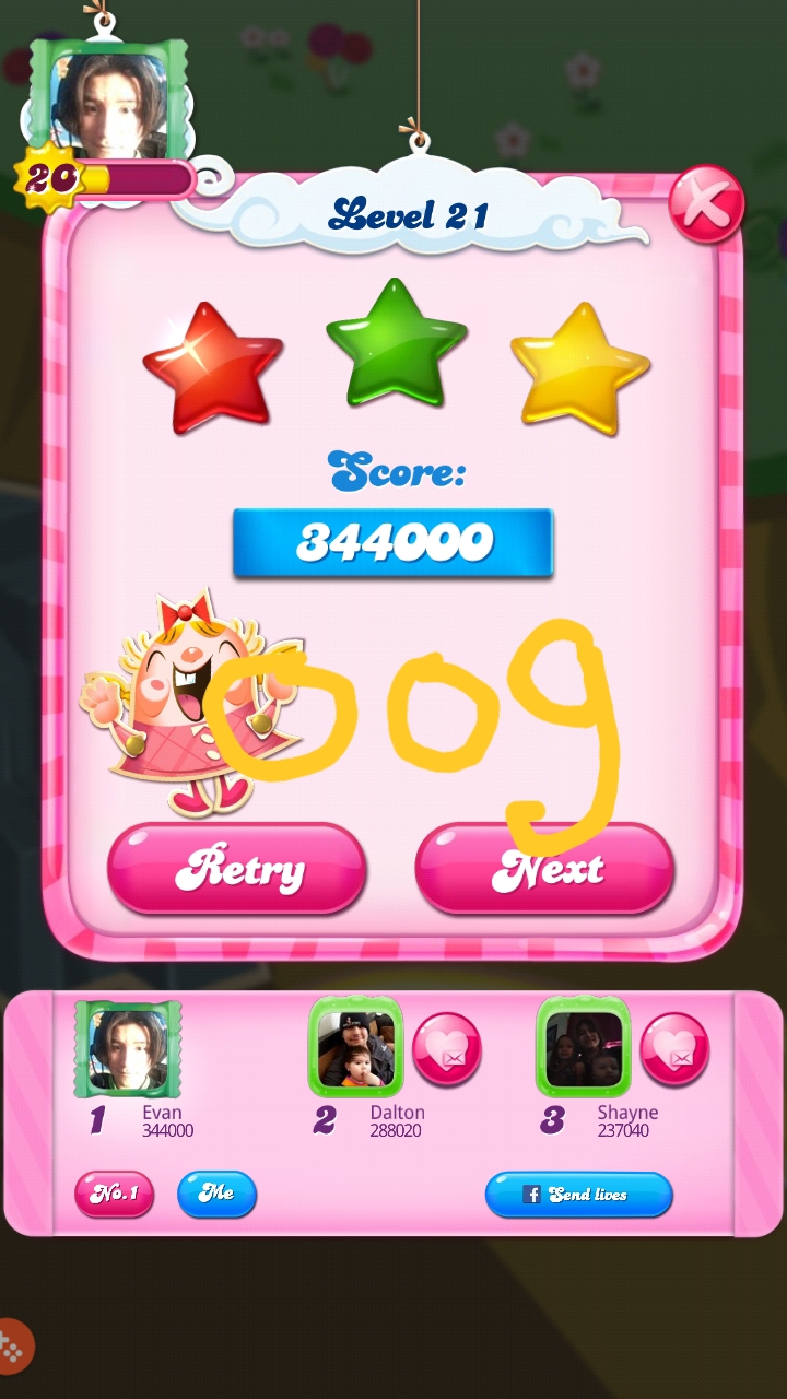 Candy Crush Saga: Level 021 344,000 points
