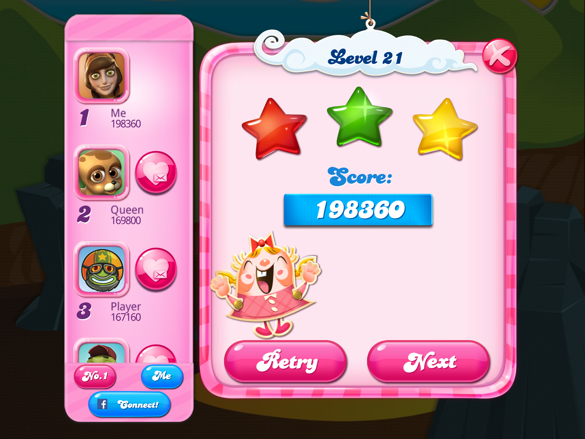 Spindy12: Candy Crush Saga: Level 021 (iOS) 198,360 points on 2016-12-21 17:20:59