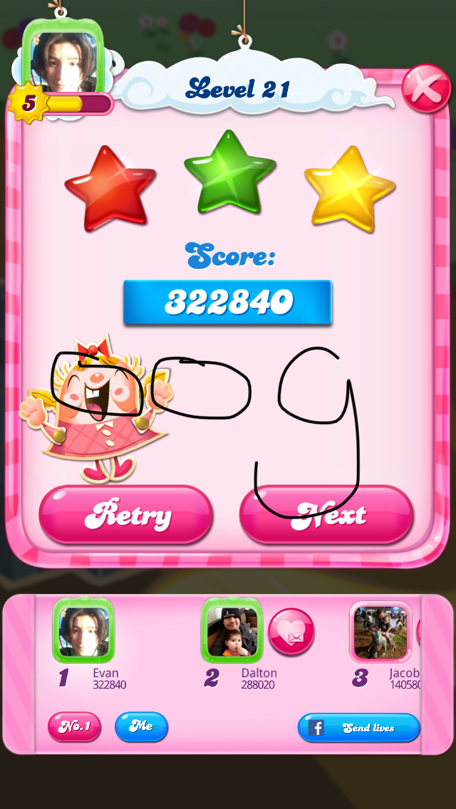 Candy Crush Saga: Level 021 322,840 points