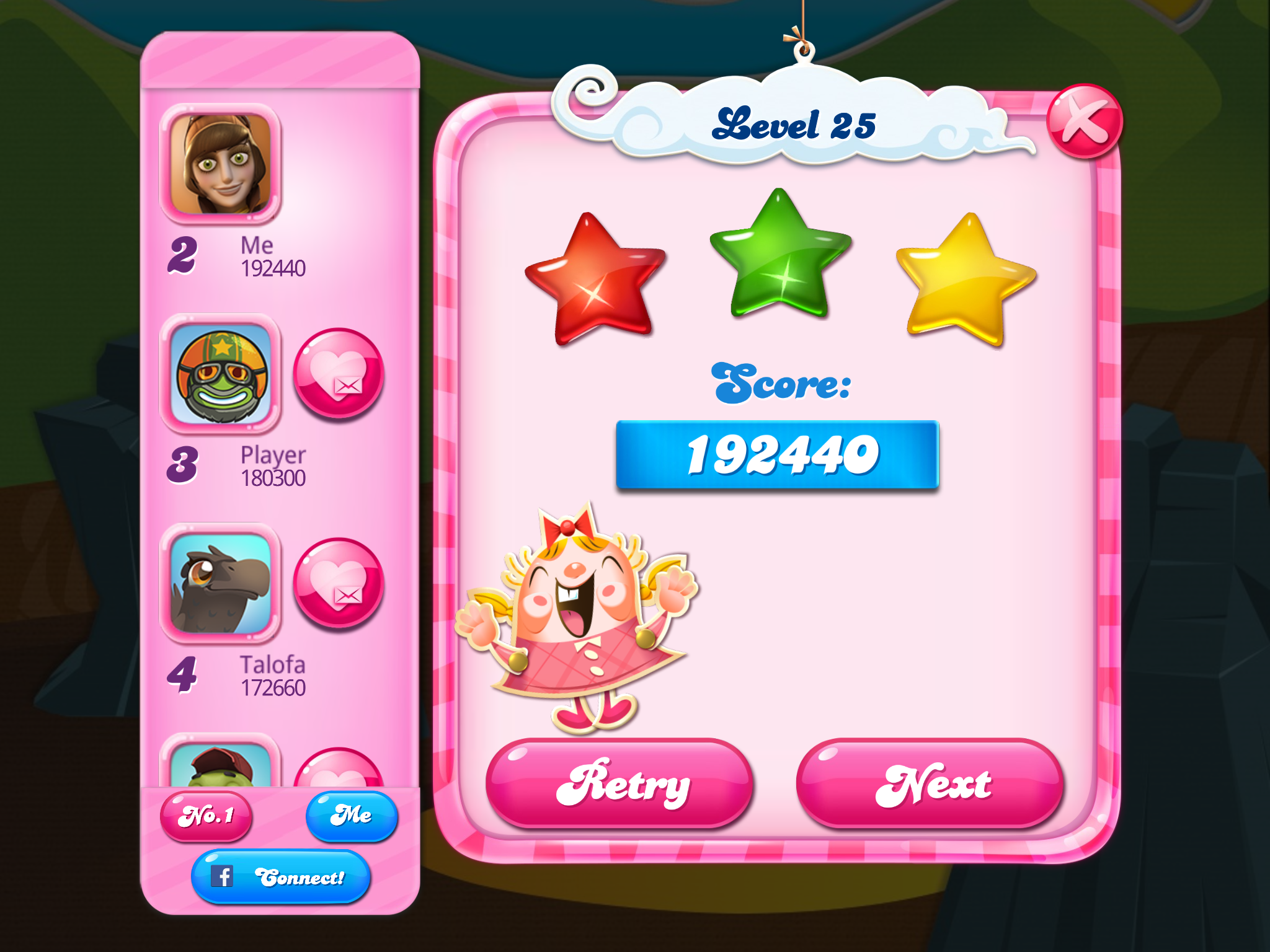 Spindy12: Candy Crush Saga: Level 025 (iOS) 192,440 points on 2016-12-21 17:26:54