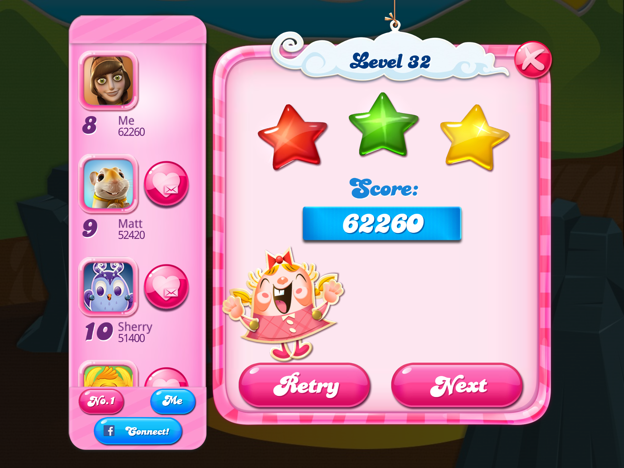 Spindy12: Candy Crush Saga: Level 032 (iOS) 62,260 points on 2016-12-21 17:38:48