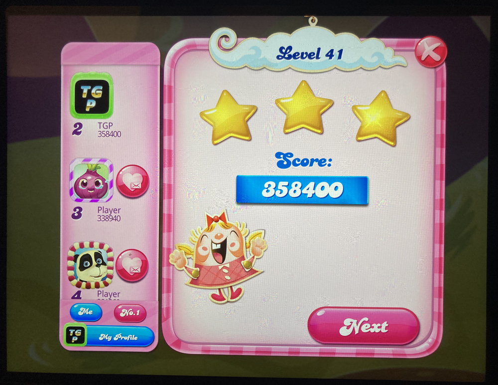80sChips: Candy Crush Saga: Level 041 (iOS) 358,400 points on 2020-08-23 09:38:13
