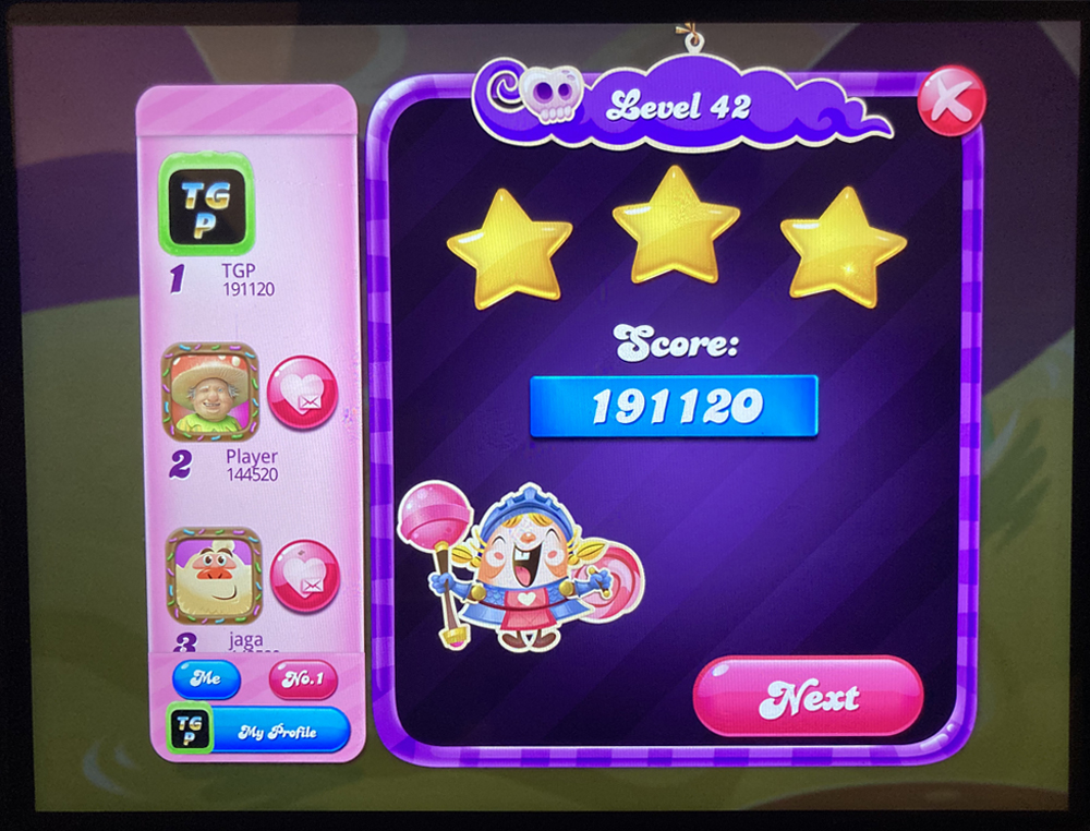 80sChips: Candy Crush Saga: Level 042 (iOS) 191,120 points on 2020-08-23 23:31:57