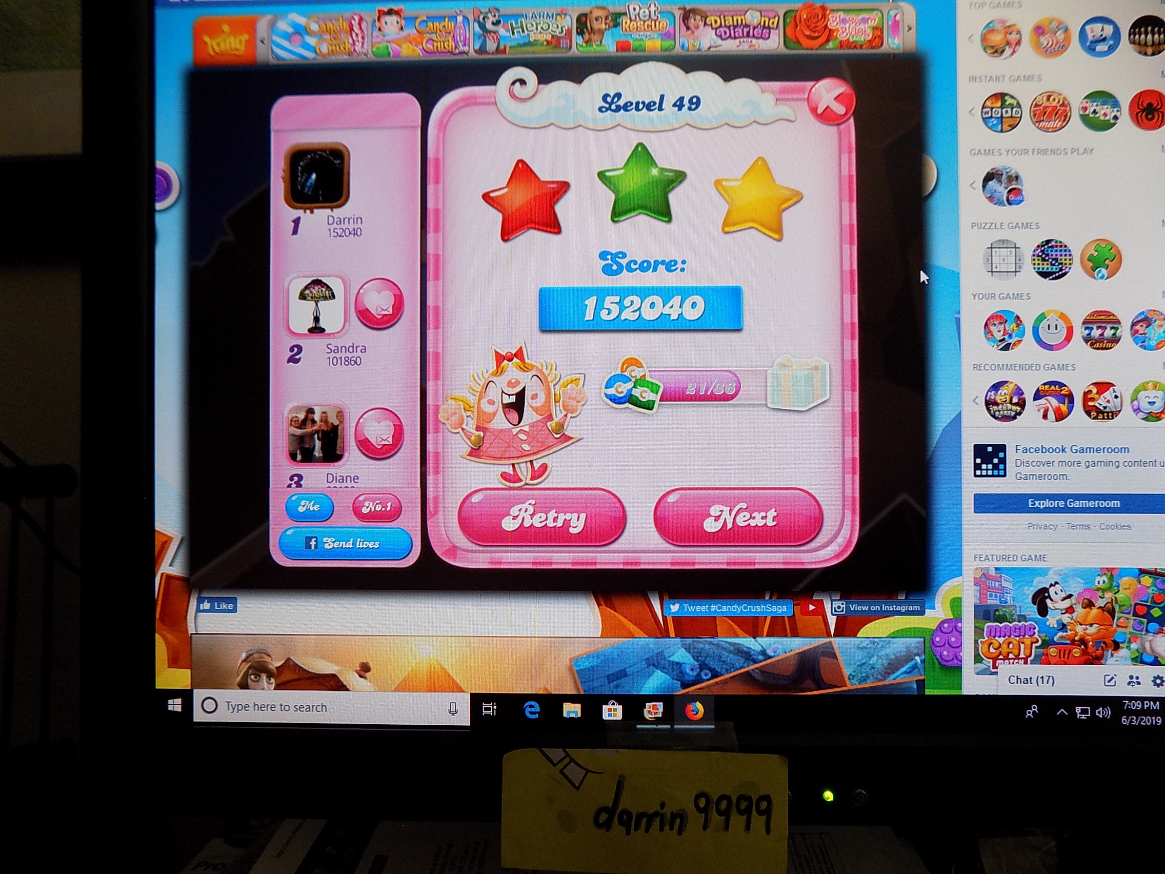 Candy Crush Saga: Level 049 152,040 points
