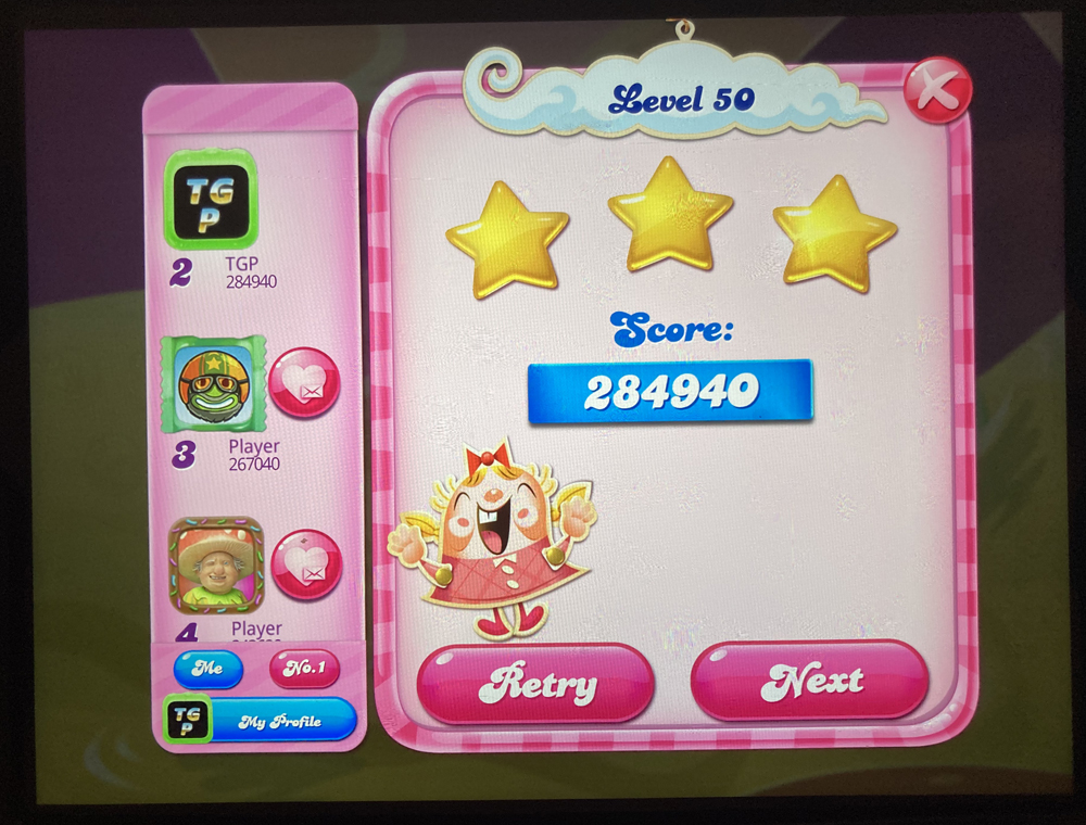 80sChips: Candy Crush Saga: Level 050 (iOS) 284,940 points on 2020-08-24 12:49:44