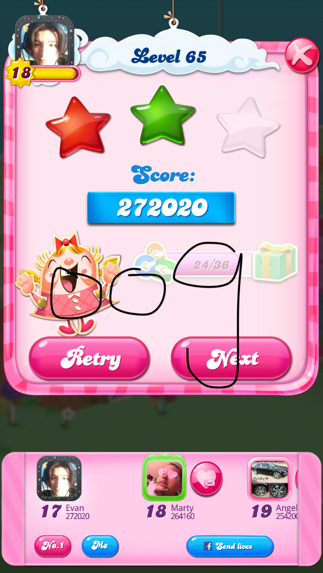 Candy Crush Saga: Level 065 272,020 points