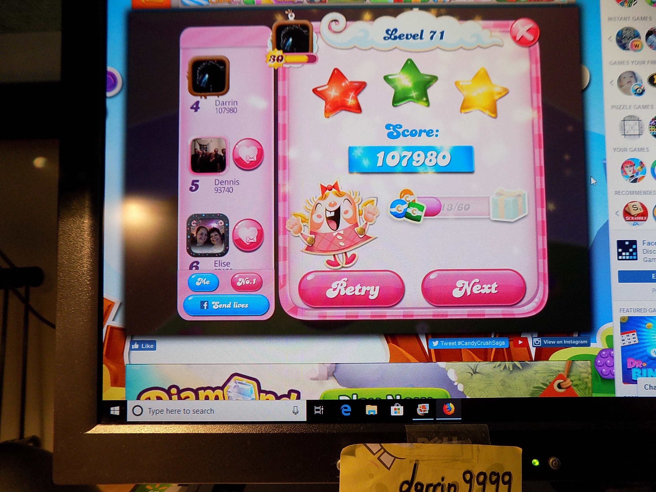 Candy Crush Saga: Level 071 107,980 points