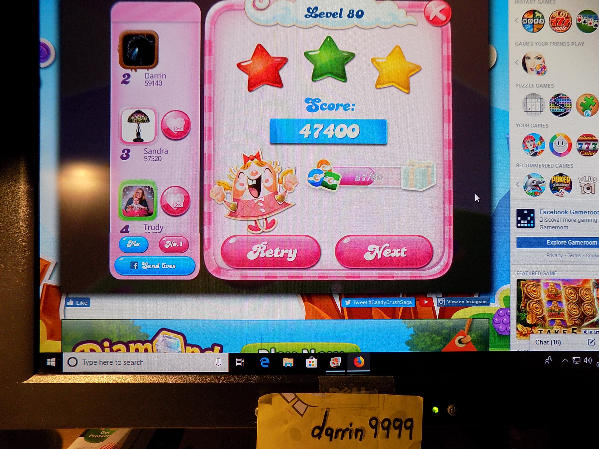 Candy Crush Saga: Level 080 47,400 points