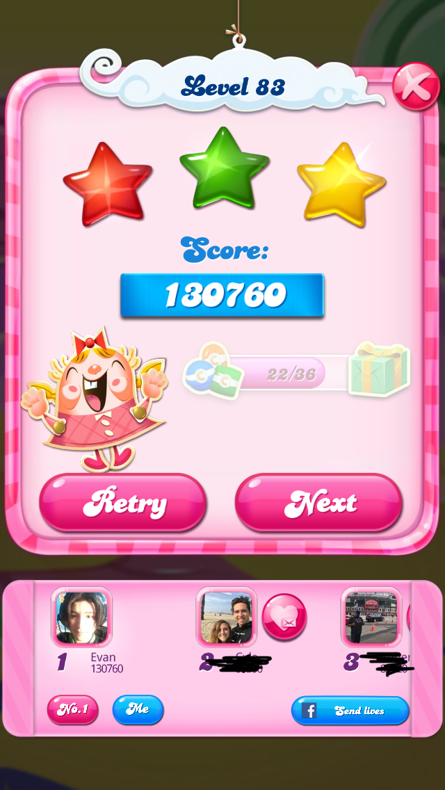 Candy Crush Saga: Level 083 130,760 points