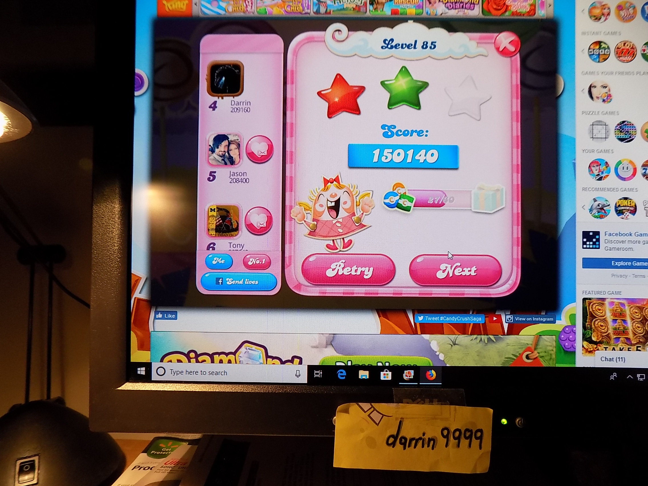 Candy Crush Saga: Level 085 150,140 points