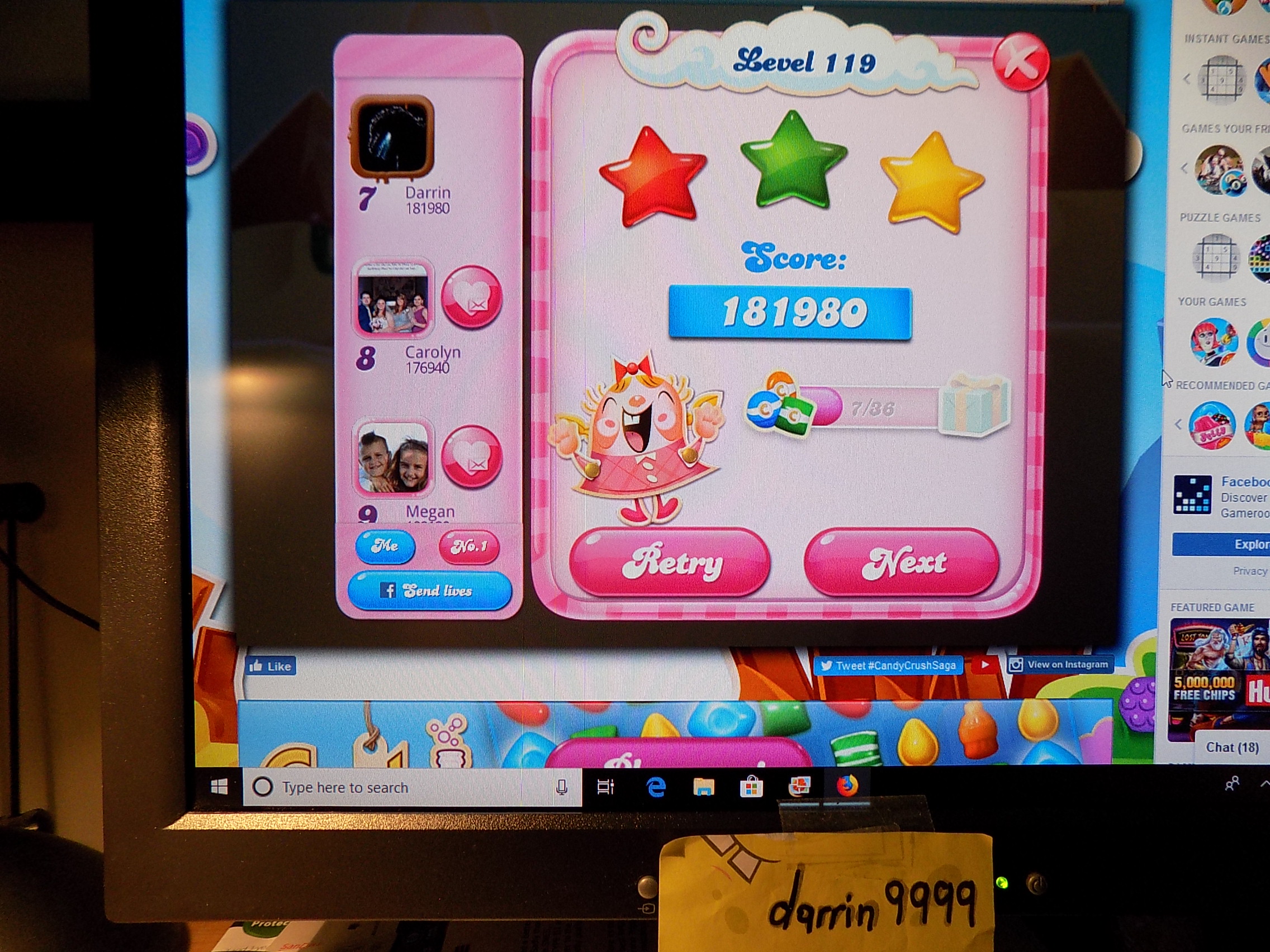 Candy Crush Saga: Level 119 181,980 points