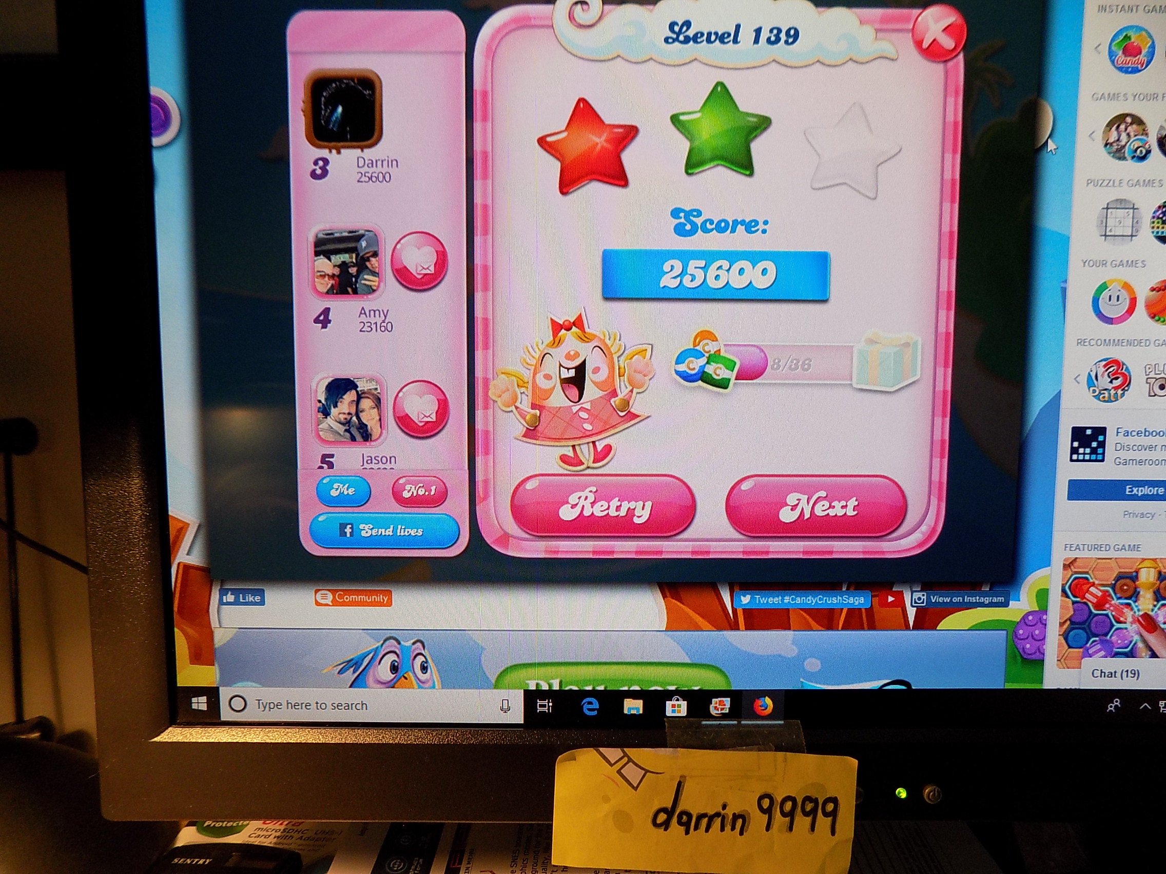 Candy Crush Saga: Level 139 25,600 points