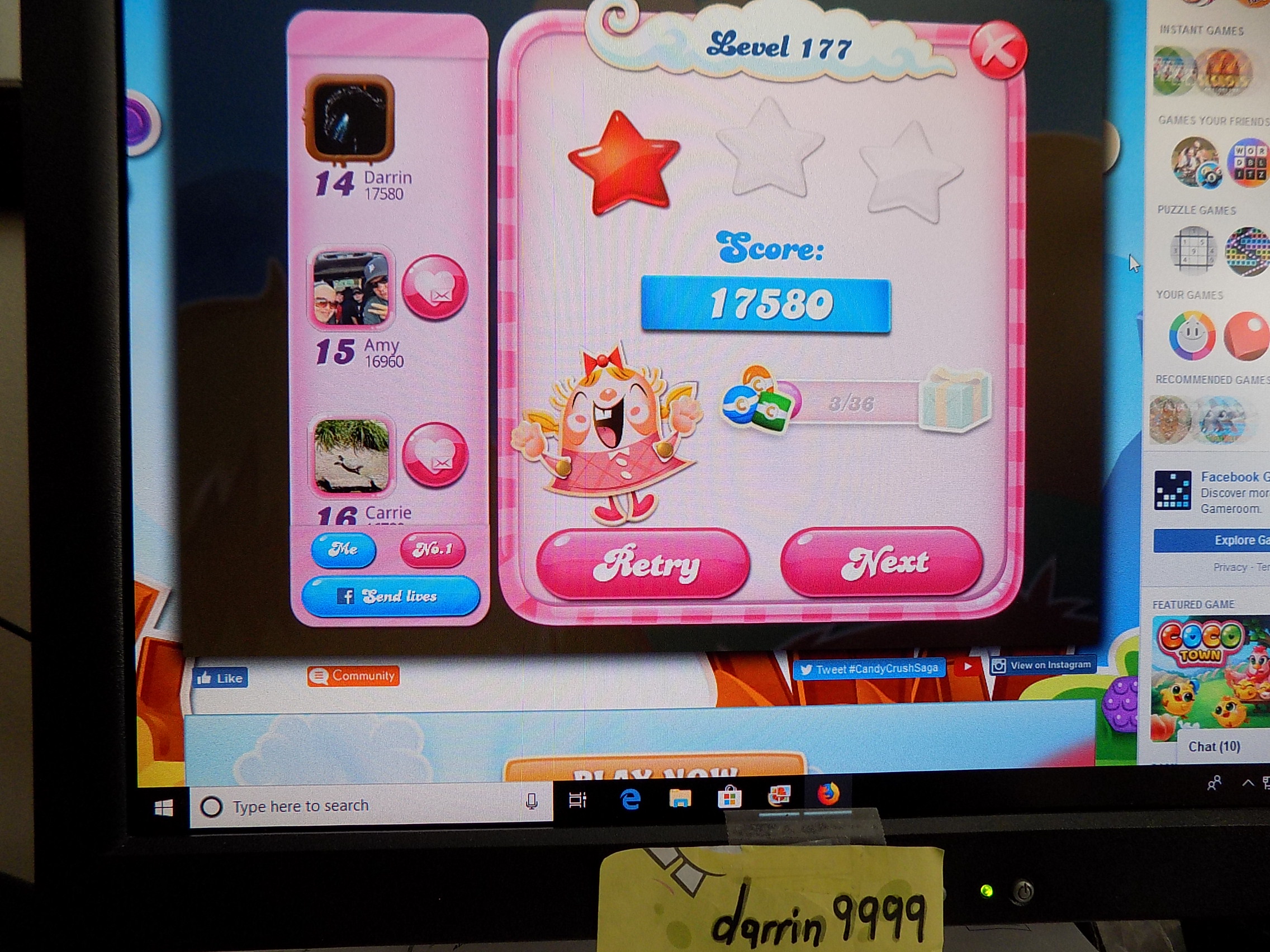 Candy Crush Saga: Level 177 17,580 points