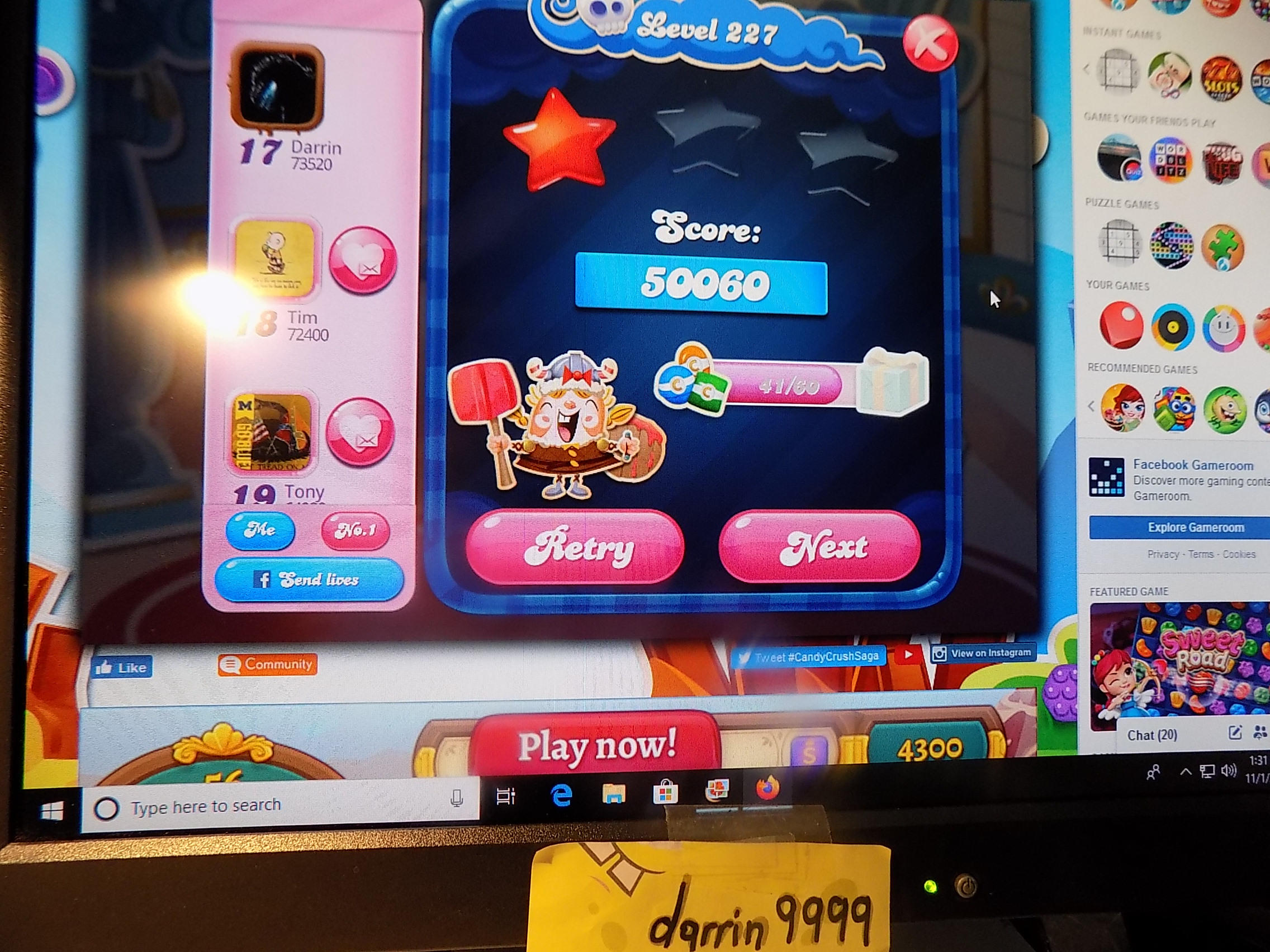 Candy Crush Saga: Level 227 50,060 points