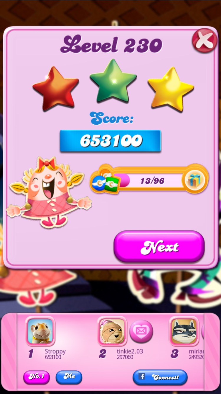 Candy Crush Saga: Level 230 653,100 points