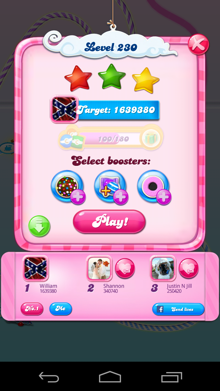 Candy Crush Saga: Level 230 1,639,380 points