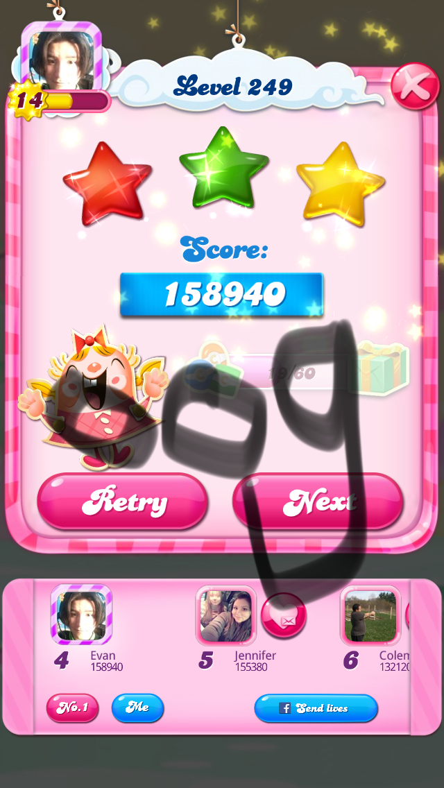 Candy Crush Saga: Level 249 158,940 points