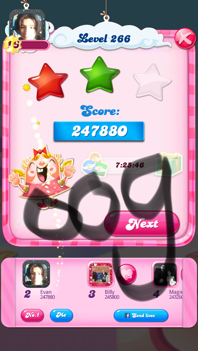 Candy Crush Saga: Level 266 247,880 points