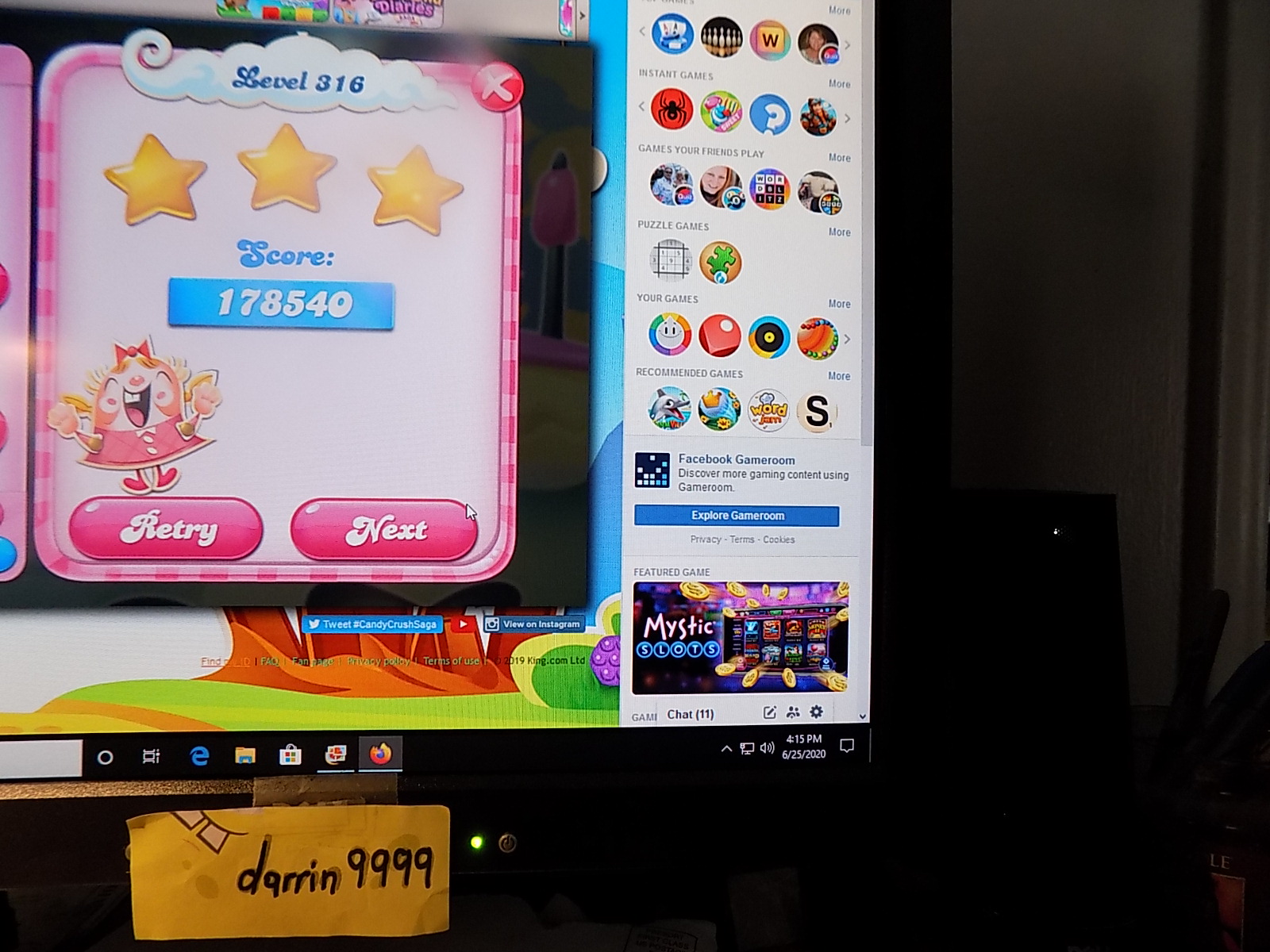 Candy Crush Saga: Level 316 178,540 points