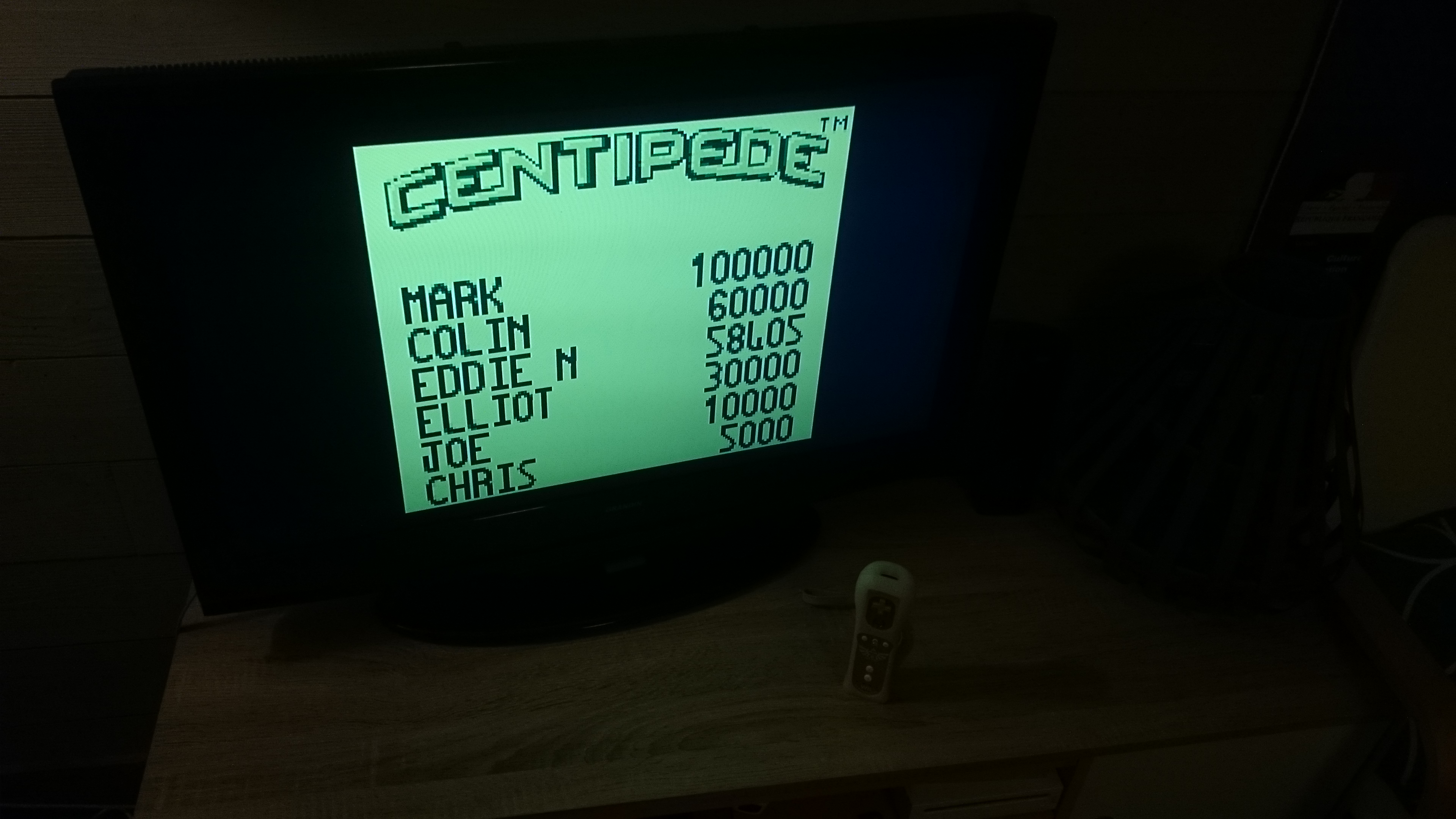 Centipede 58,405 points