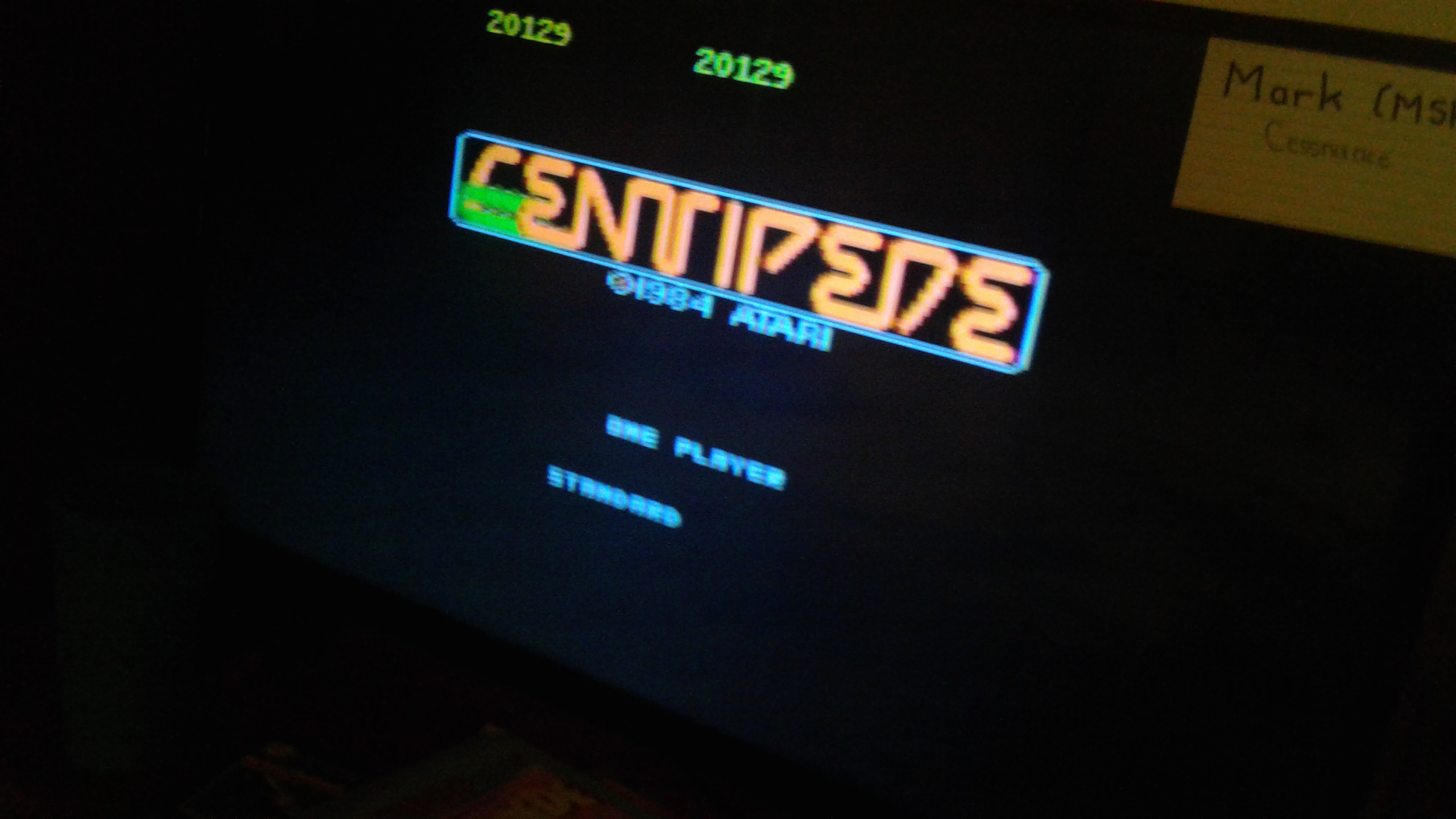Mark: Centipede: Standard (Atari 7800) 20,129 points on 2019-04-18 00:13:26