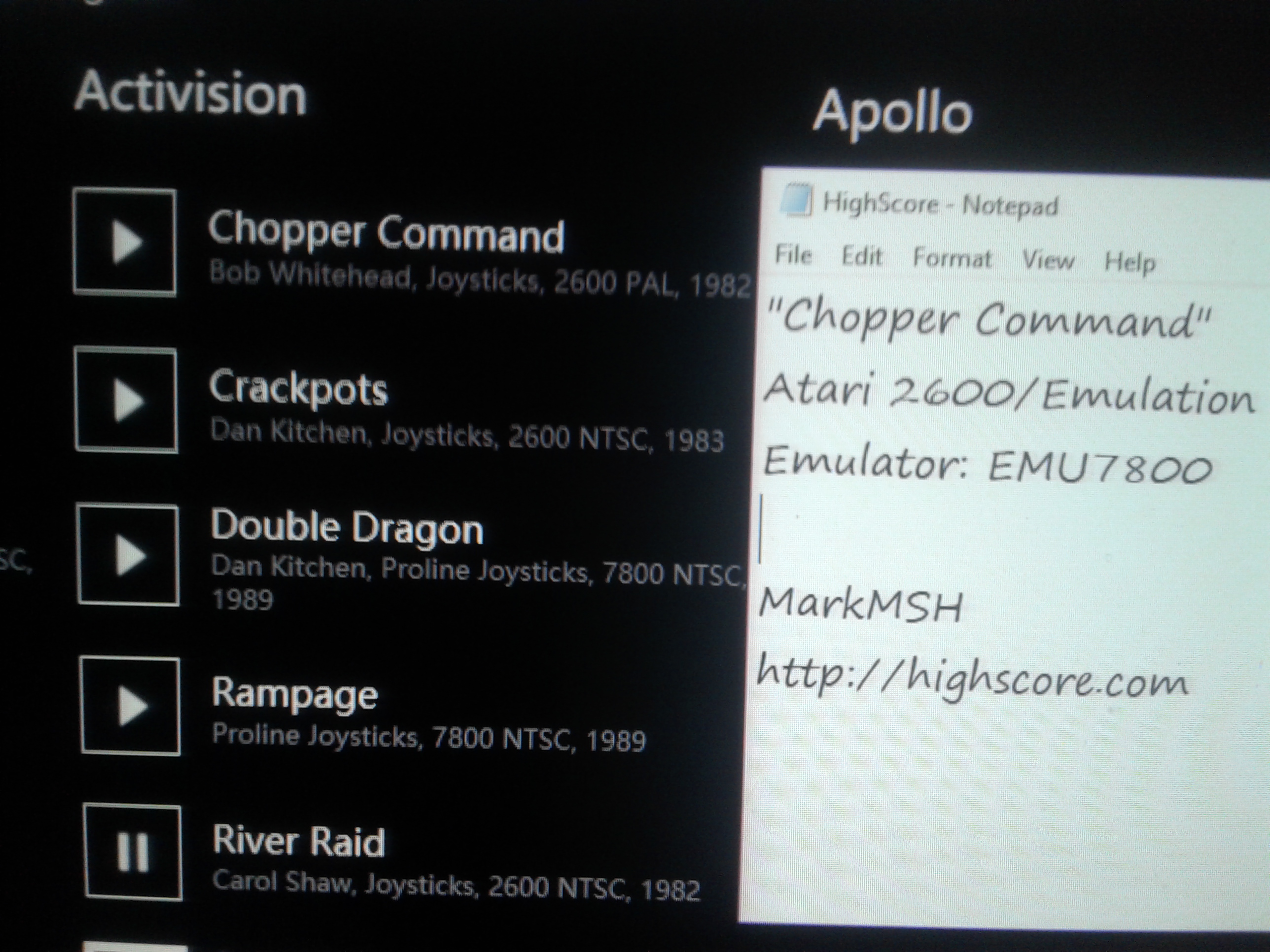 Mark: Chopper Command (Atari 2600 Emulated Expert/A Mode) 6,200 points on 2019-01-31 01:07:56