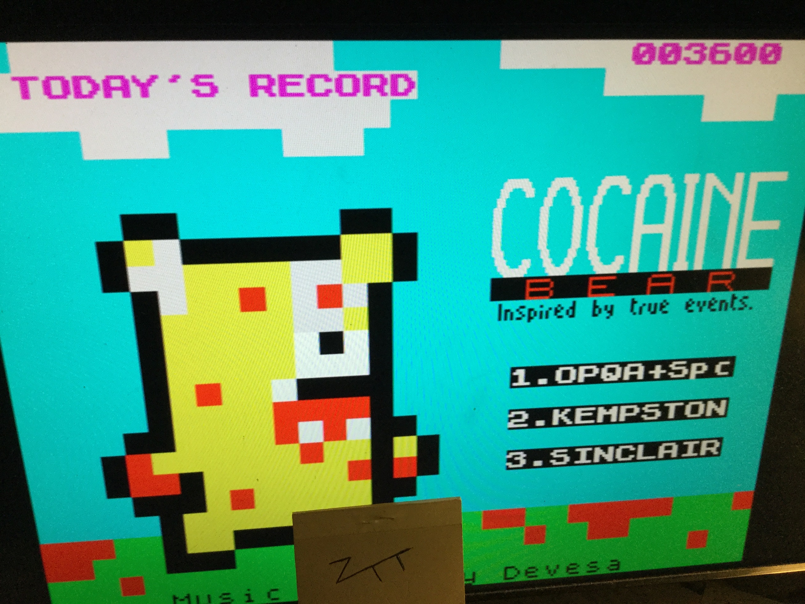 Frankie: Cocaine Bear (ZX Spectrum Emulated) 3,600 points on 2023-01-22 01:48:48
