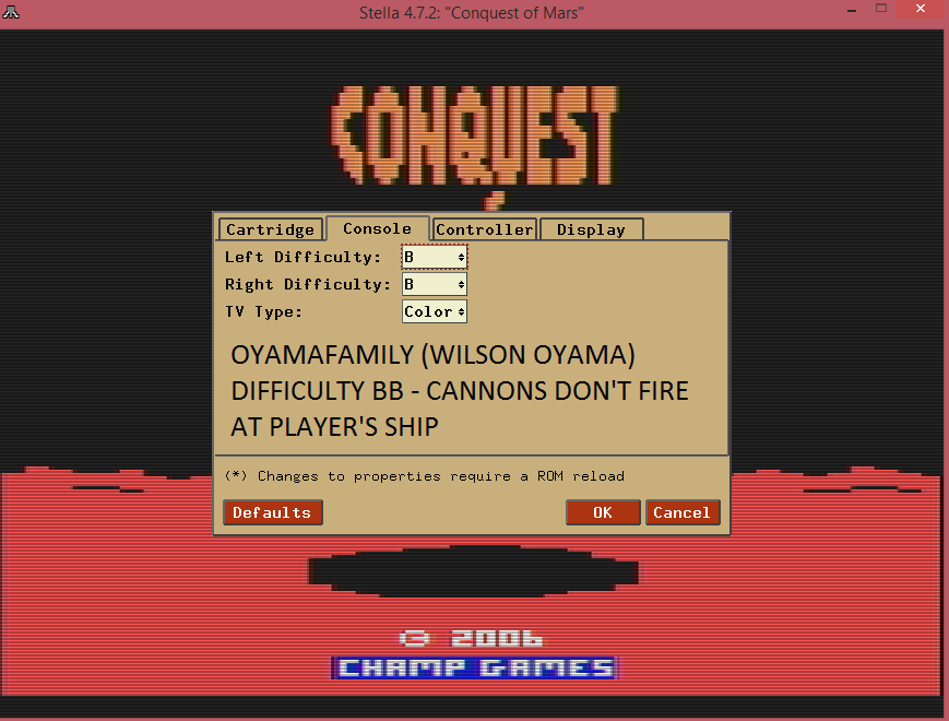oyamafamily: Conquest of Mars: Warrior (Atari 2600 Emulated Novice/B Mode) 4,500 points on 2016-07-17 10:51:01