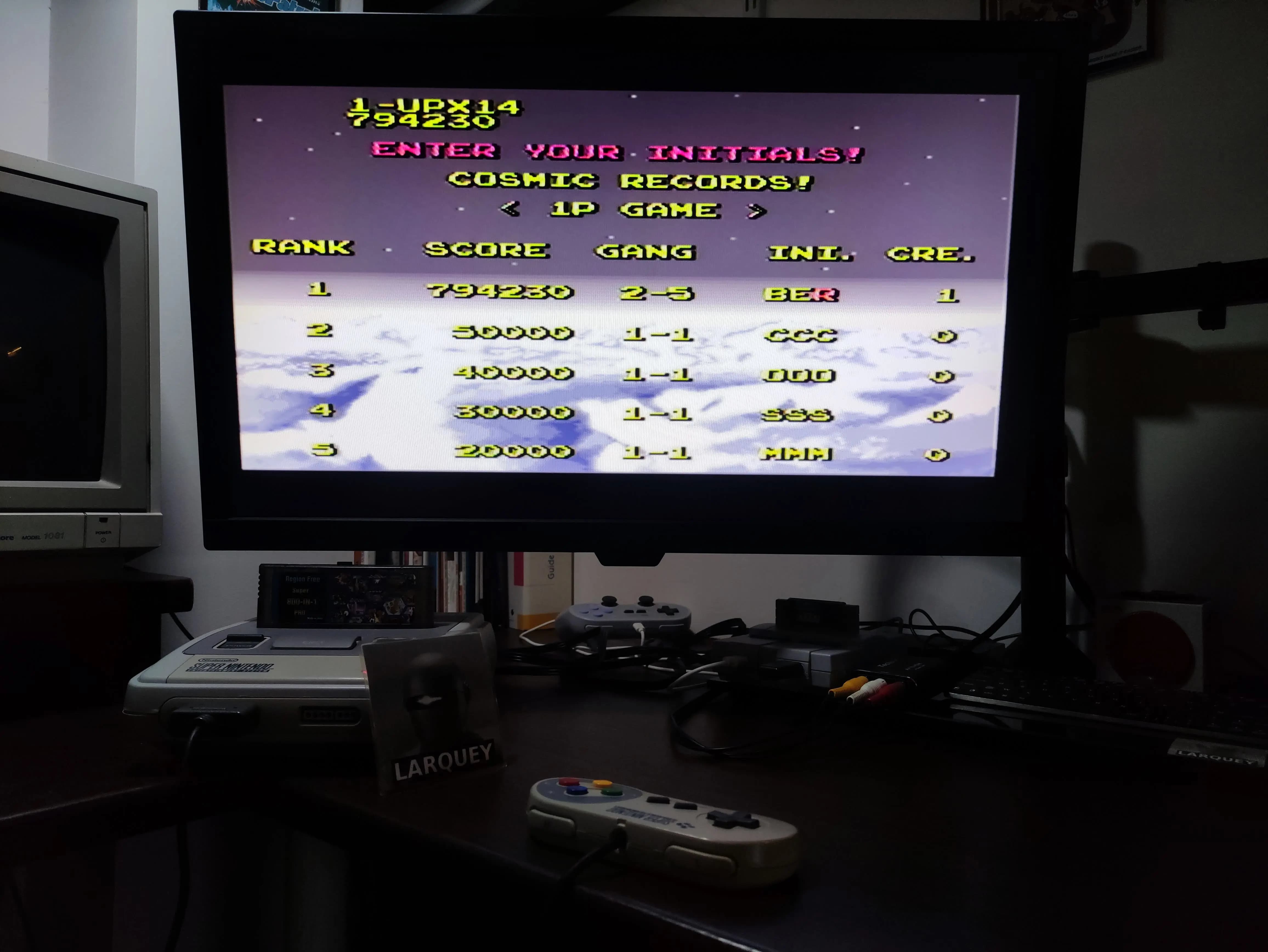 Larquey: Cosmo Gang: The Video [Hard] (SNES/Super Famicom) 794,230 points on 2022-07-16 01:07:41