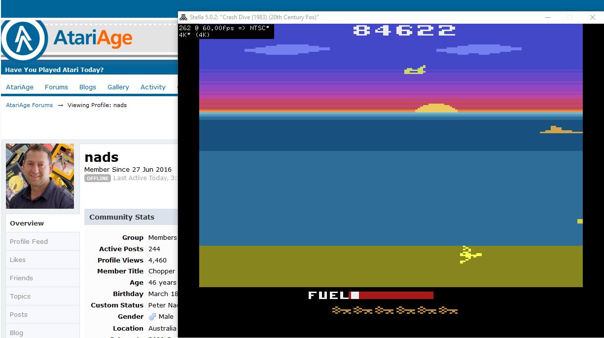 nads: Crash Dive (Atari 2600 Emulated Novice/B Mode) 84,622 points on 2019-03-03 13:41:48