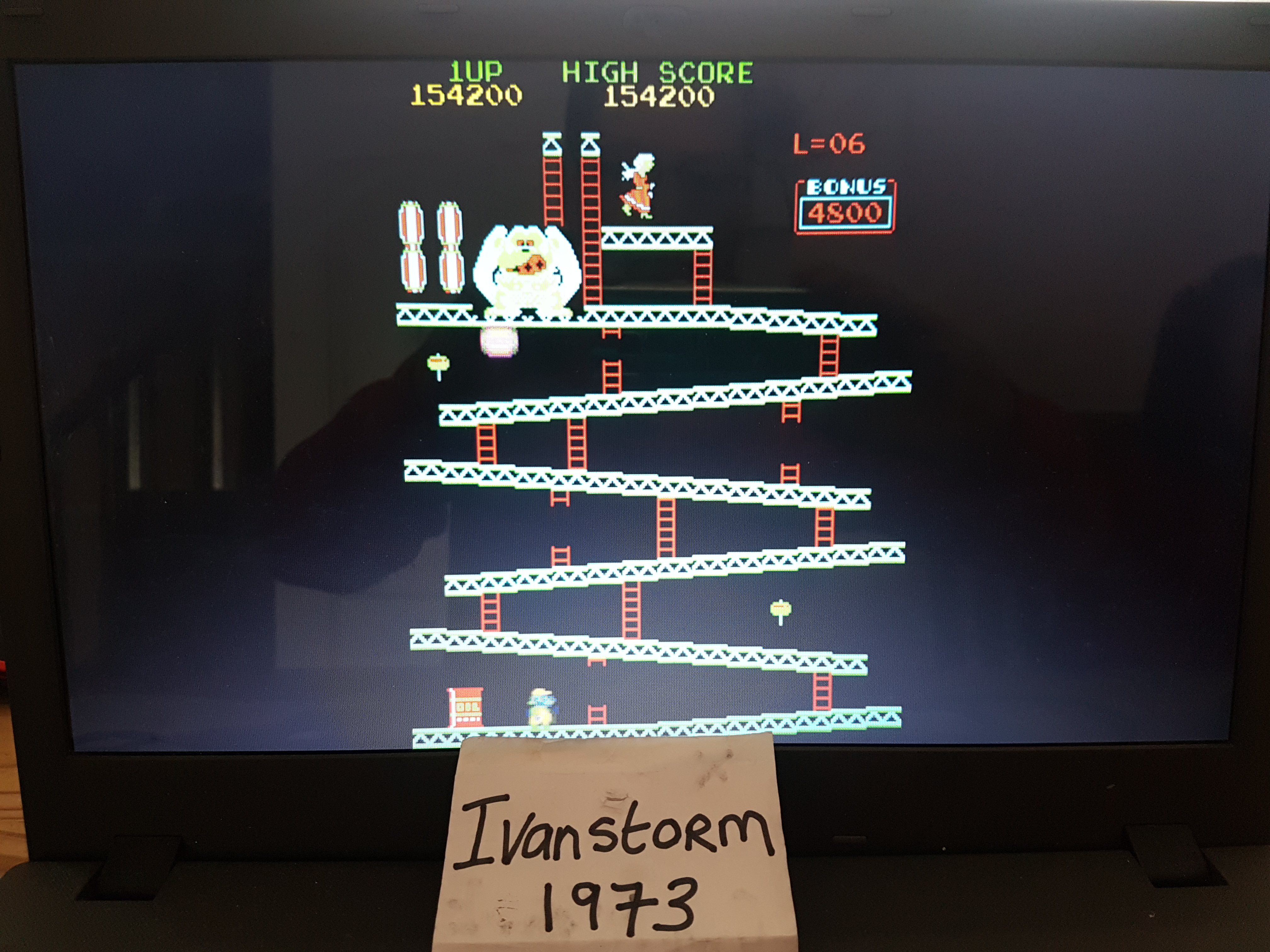Ivanstorm1973: Crazy Kong [Scramble Hardware] [ckongs] (Arcade Emulated / M.A.M.E.) 154,200 points on 2018-03-06 06:42:45