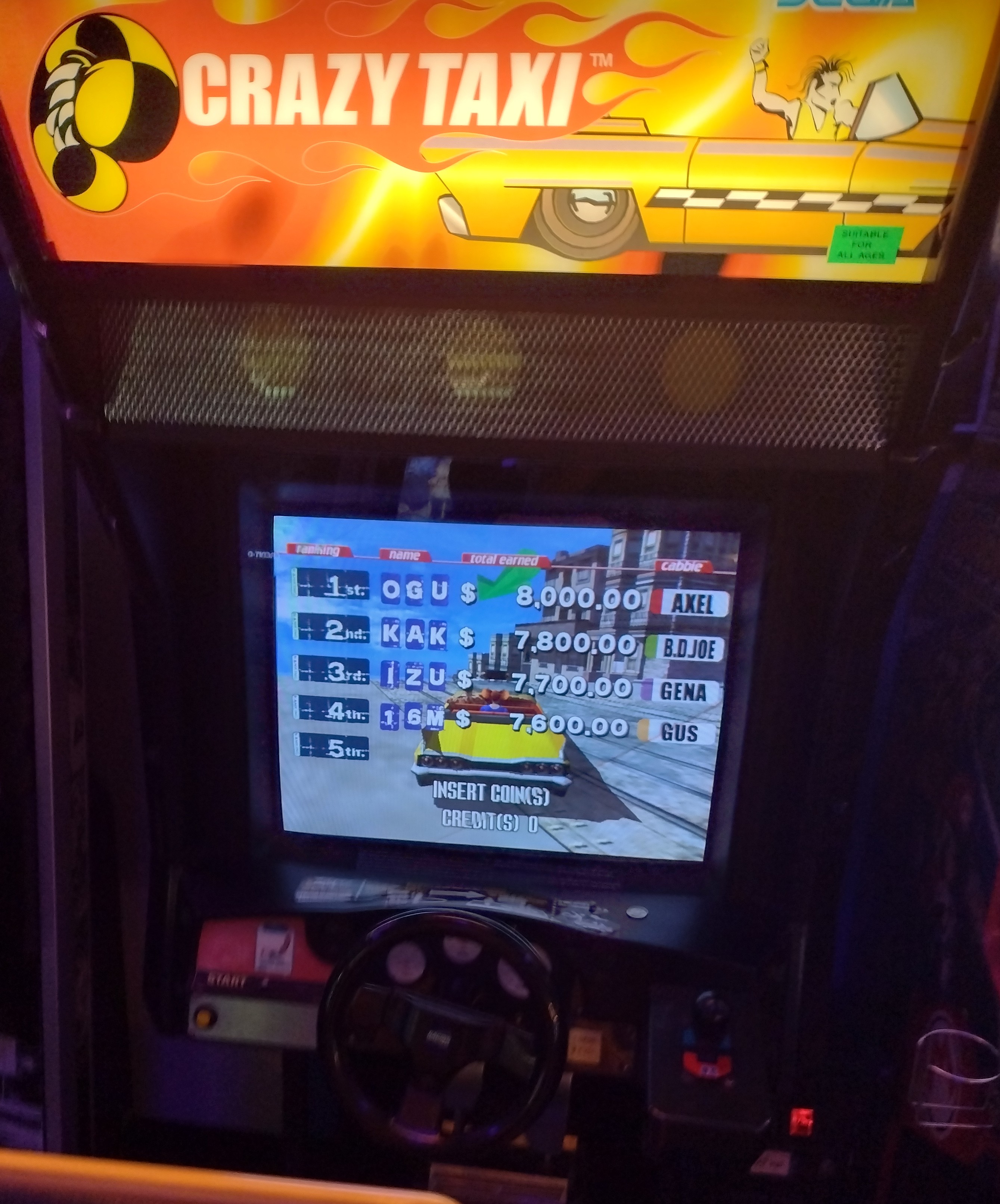 Hauntedprogram: Crazy Taxi (Arcade) 3,549 points on 2022-08-06 23:11:10