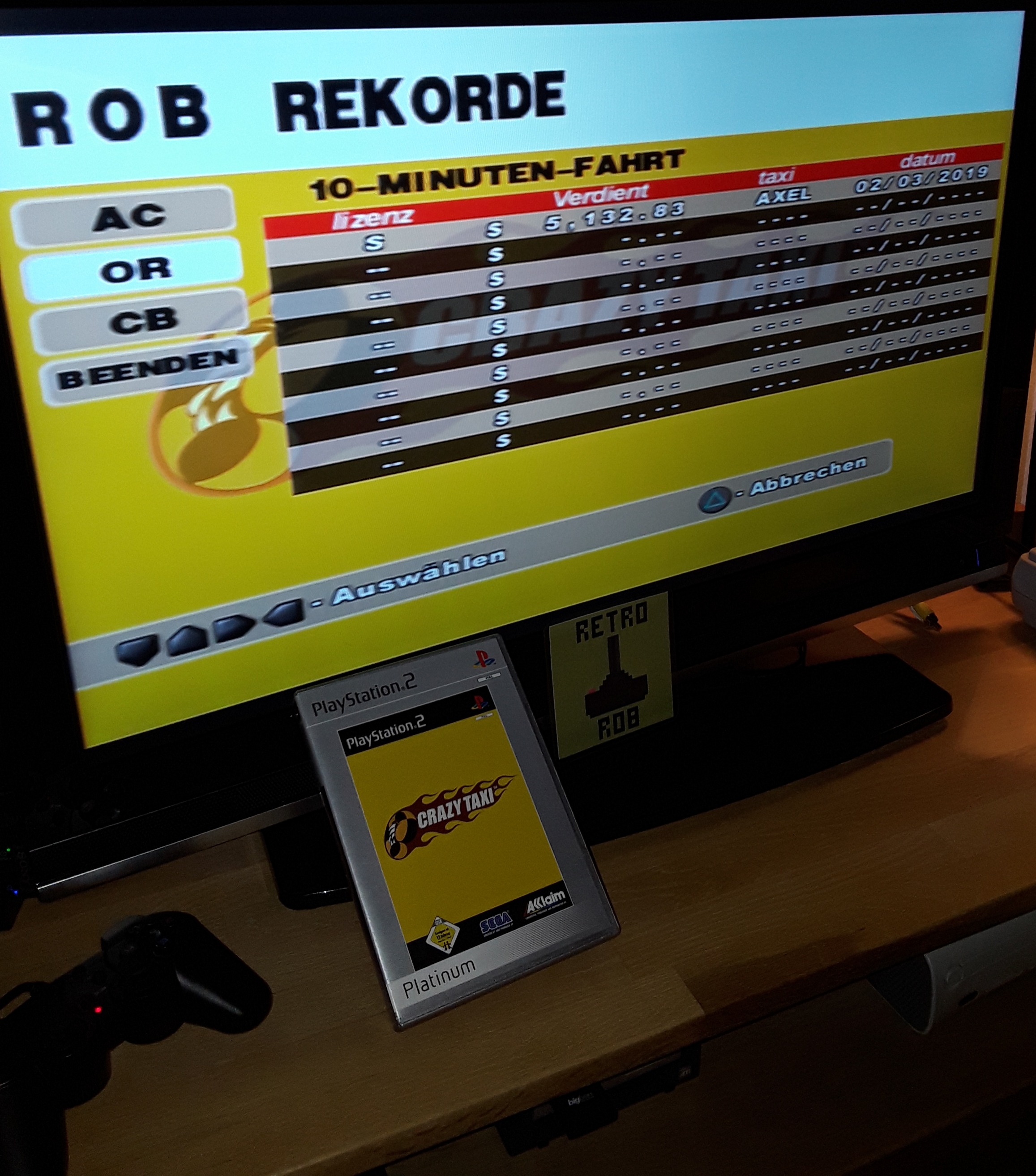 RetroRob: Crazy Taxi [Original/10 Minutes] (Playstation 2) 5,132 points on 2019-02-02 23:45:28