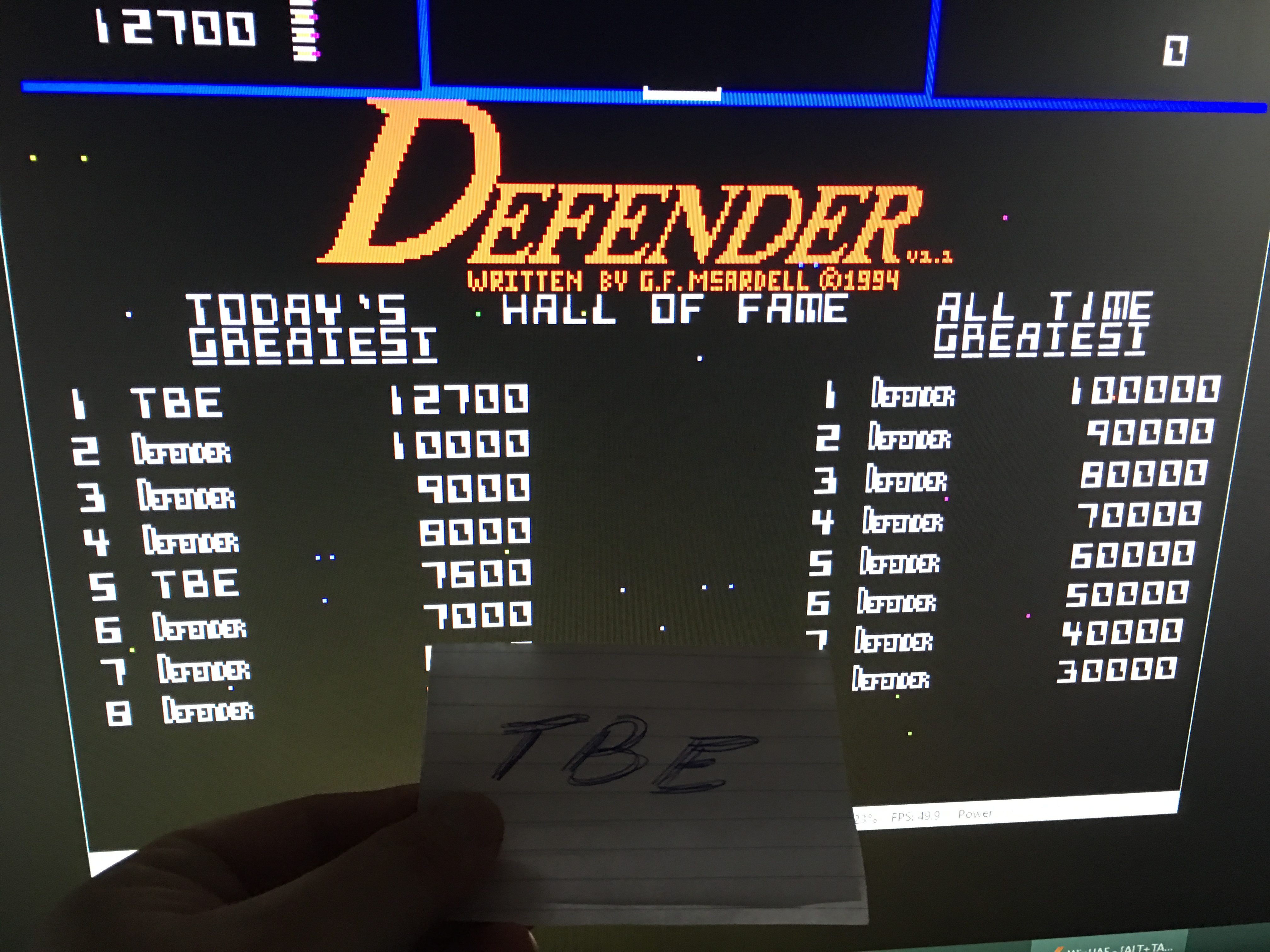 Sixx: Defender (Amiga Emulated) 12,700 points on 2016-06-04 16:42:31