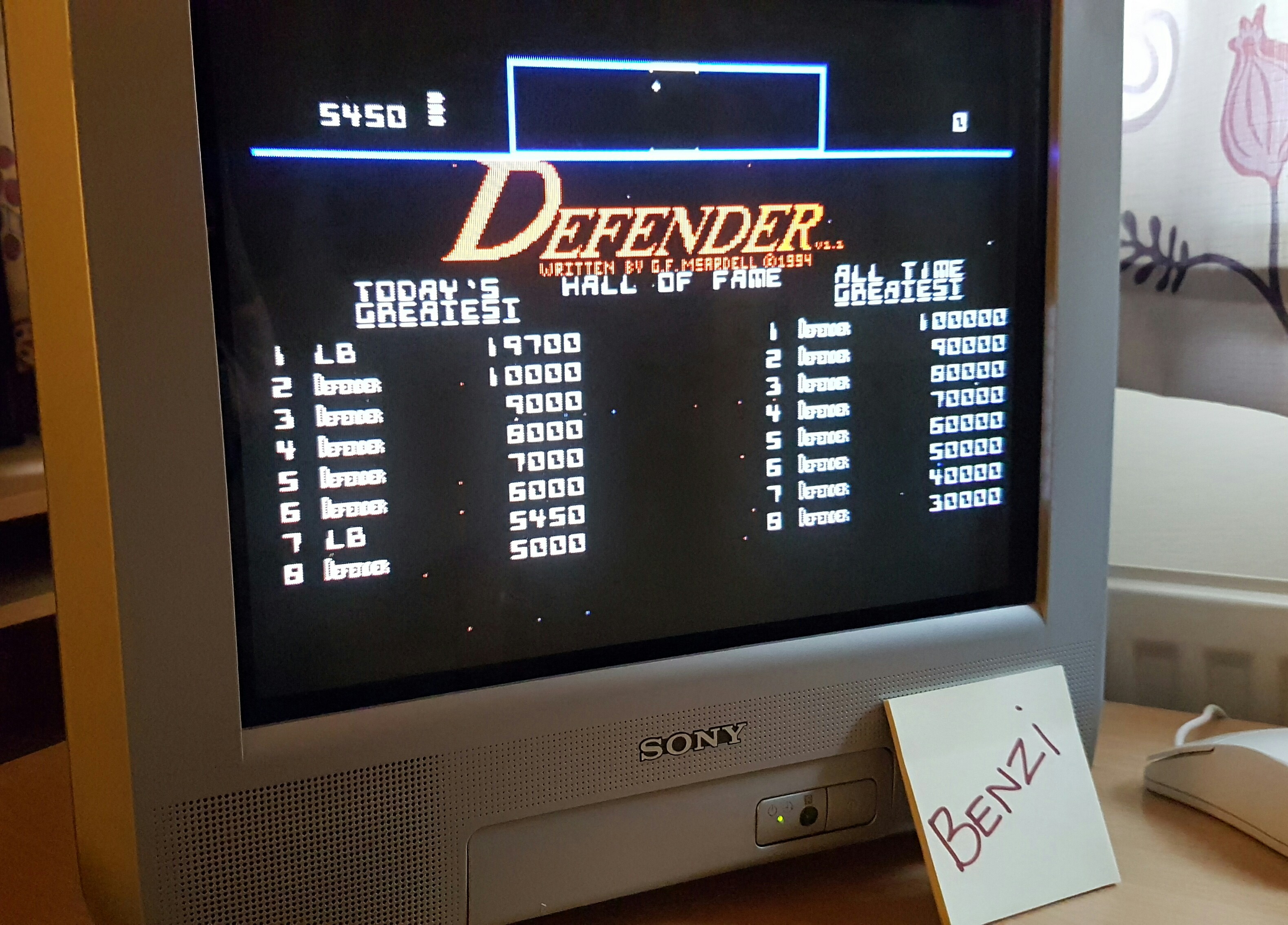 Benzi: Defender (Amiga) 19,700 points on 2016-07-31 13:19:19