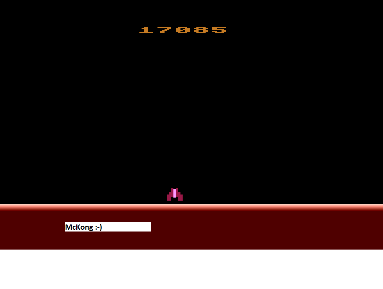 McKong: Demon Attack (Atari 400/800/XL/XE Emulated) 17,085 points on 2015-09-30 06:11:26