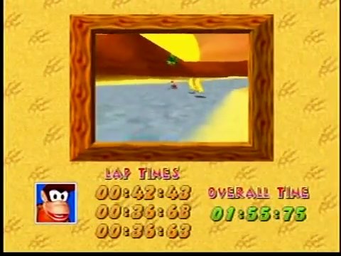 Diddy Kong Racing: Tracks [Fossil Canyon/ Fastest Lap] time of 0:00:36.63