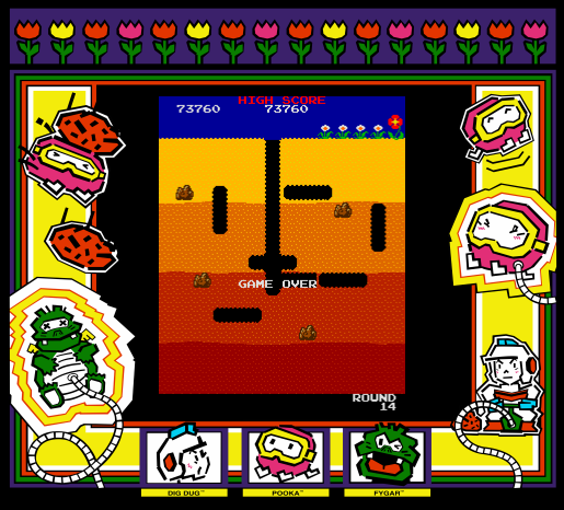 arenafoot: Dig Dug (Arcade Emulated / M.A.M.E.) 73,760 points on 2016-02-23 14:15:08